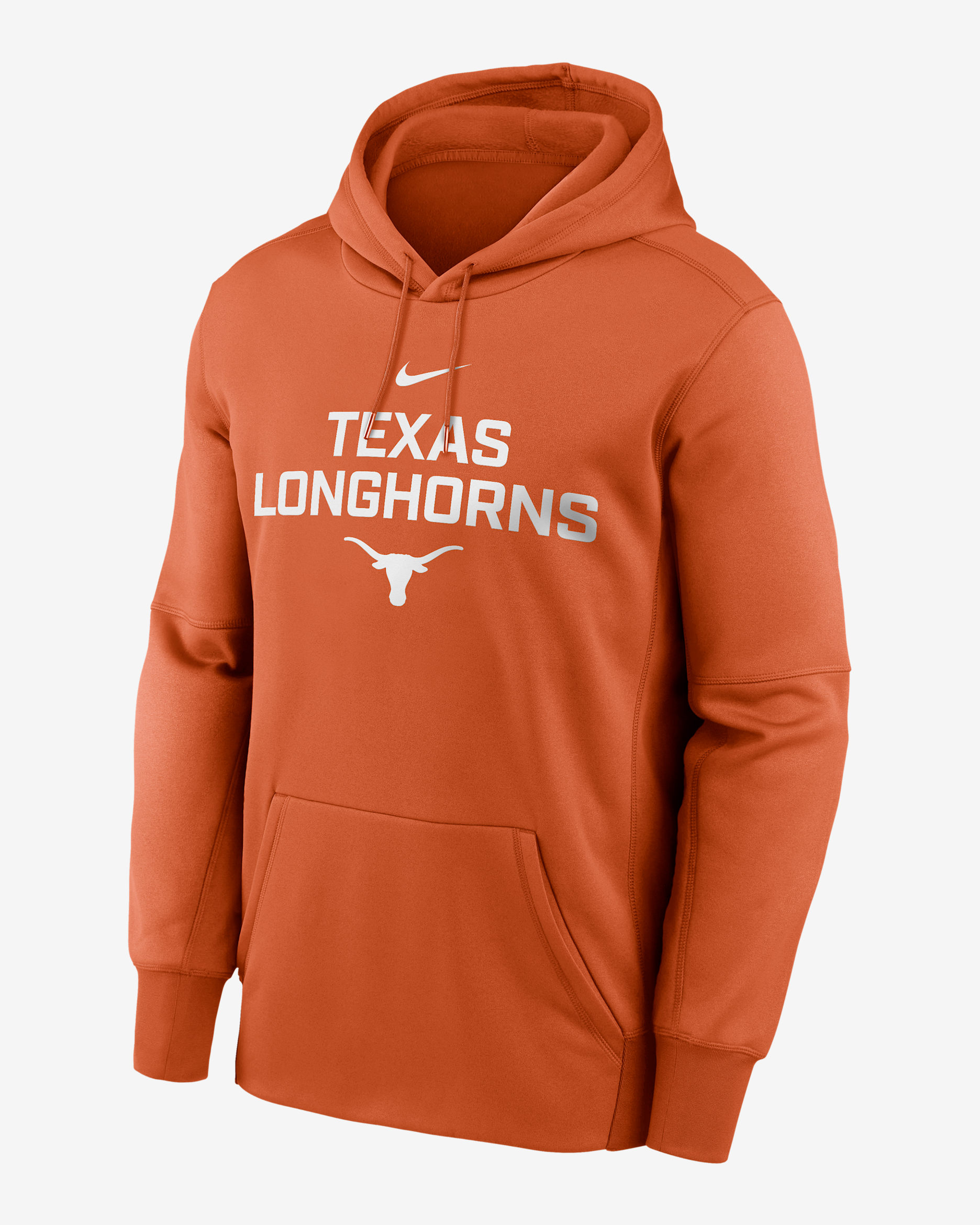 Texas Team Stacked Men’s Nike Therma College Pullover Hoodie - Burnt Orange