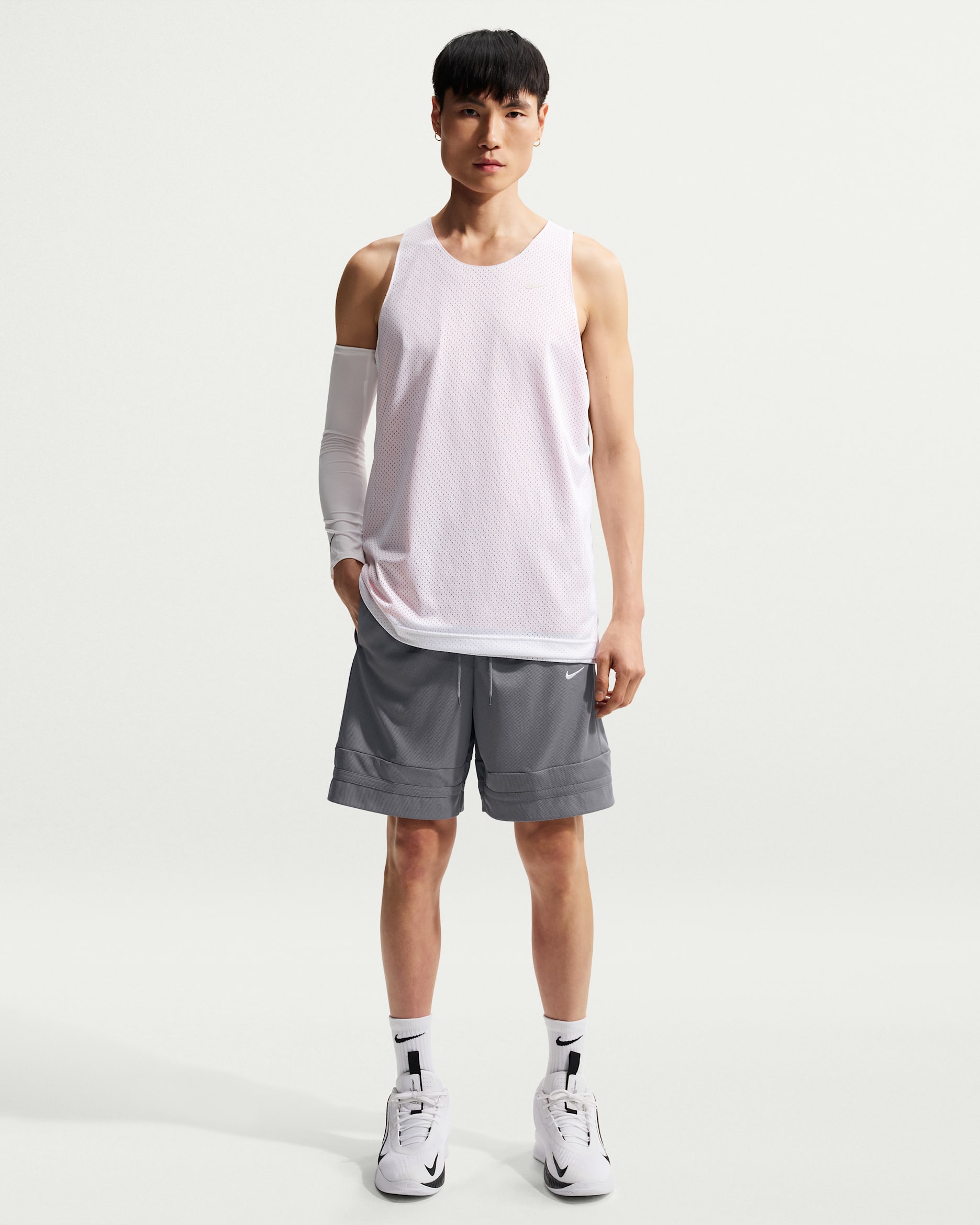 Shorts de básquetbol Dri-FIT de 20 cm para hombre Nike - Gris azulado/Gris azulado/Gris azulado/Blanco