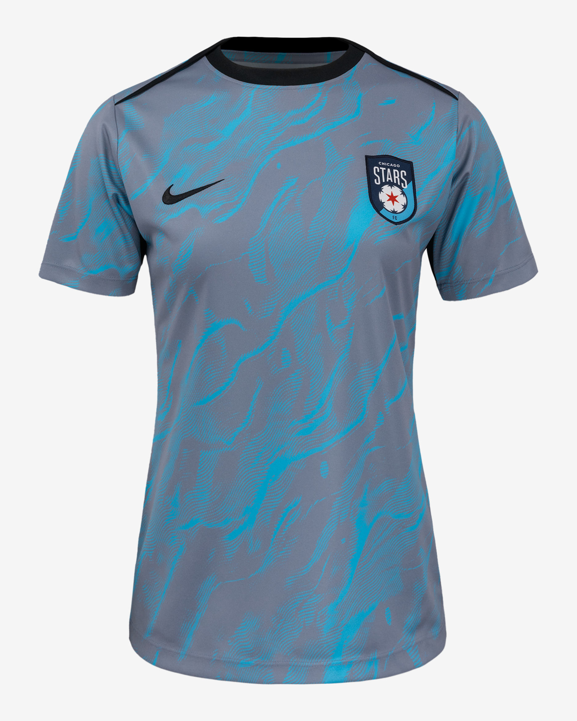 Chicago Stars FC 2025 Women's Nike NWSL Short-Sleeve Pre-Match Top - Baltic Blue/Ashen Slate