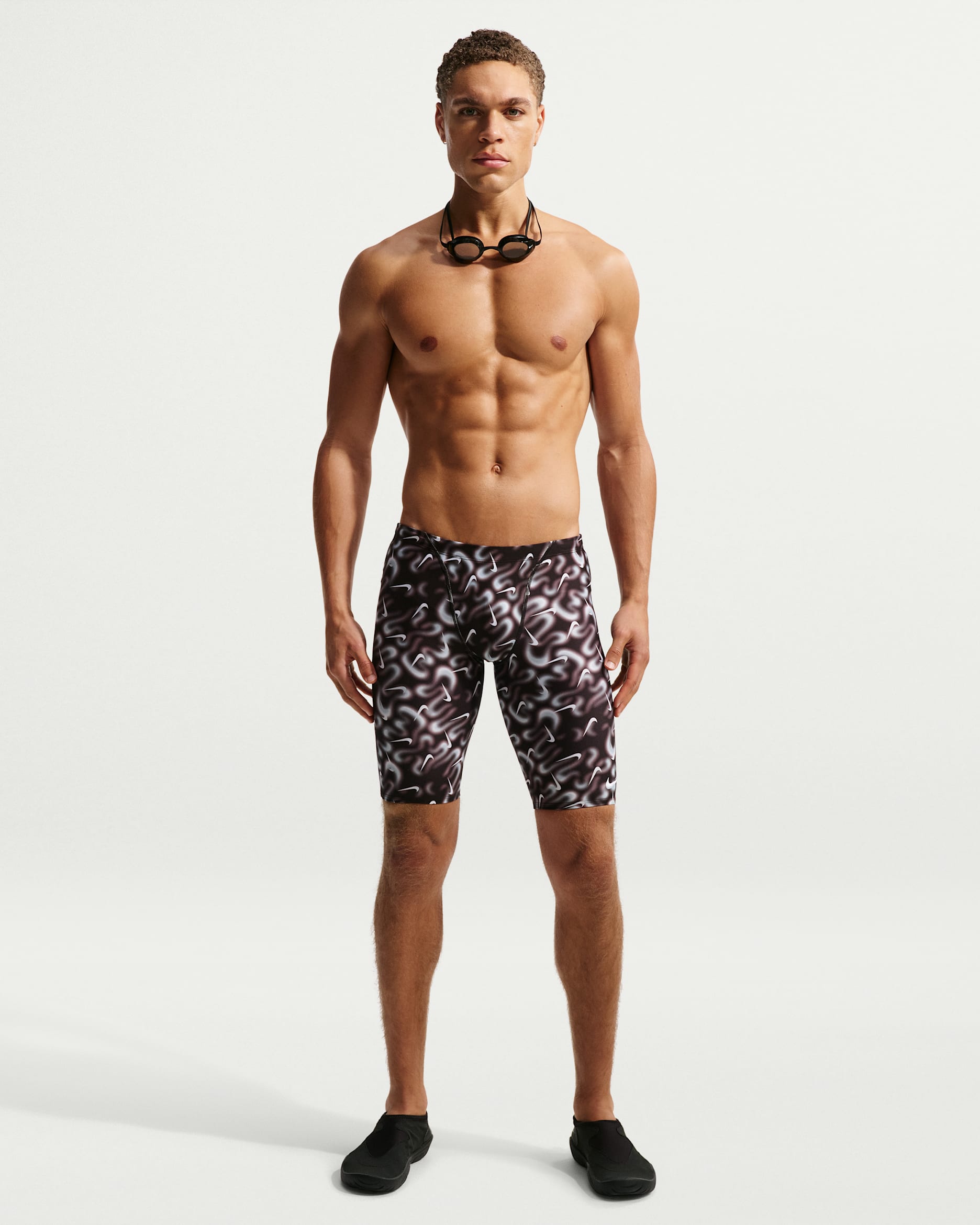Traje de baño tipo jammer para hombre Nike Swim HydraStrong - Negro/Blanco/Gris lobo/Blanco
