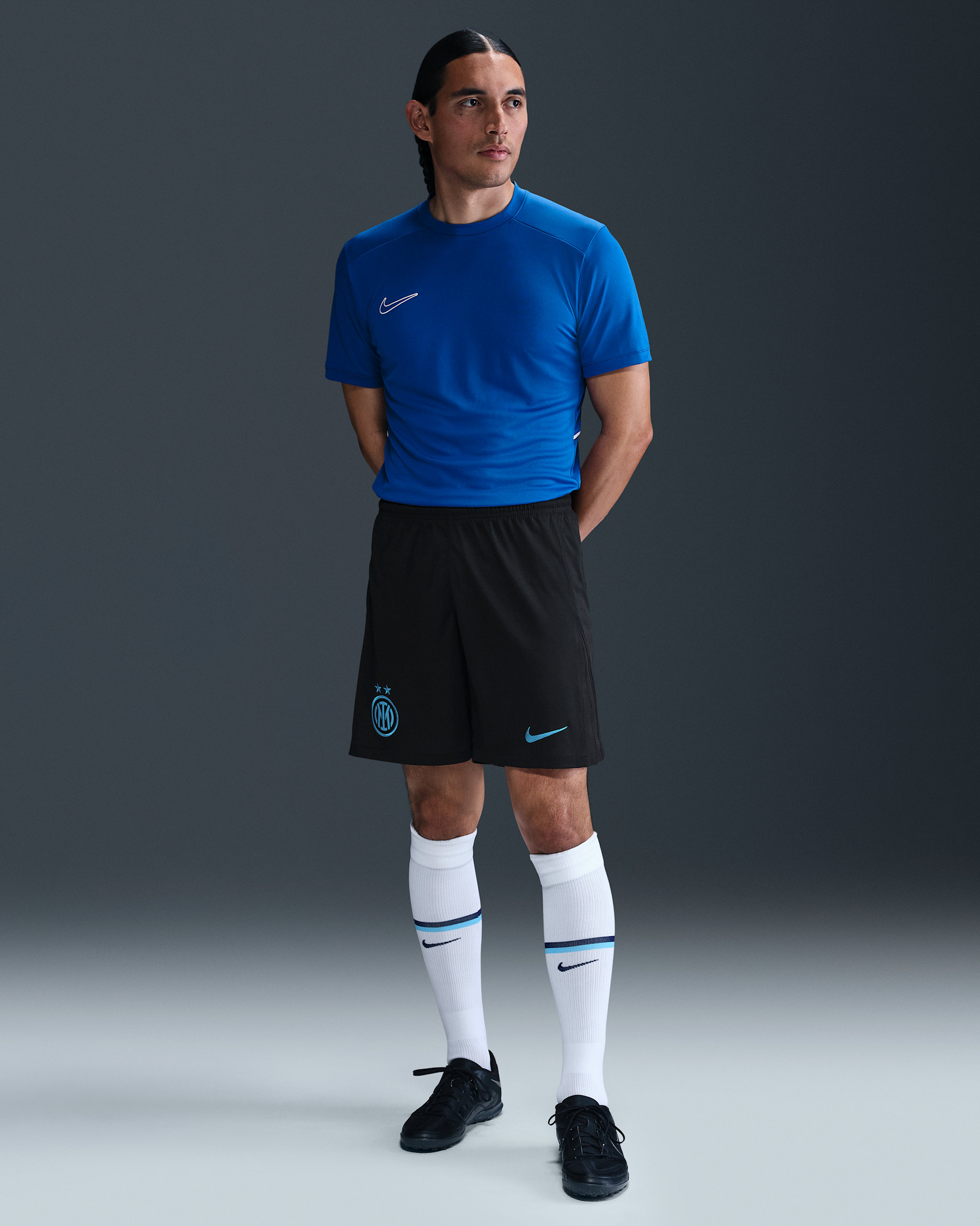 Inter Milan 2025/26 Stadium Home Men's Nike Dri-FIT Football Replica Shorts - Black/Chlorine Blue