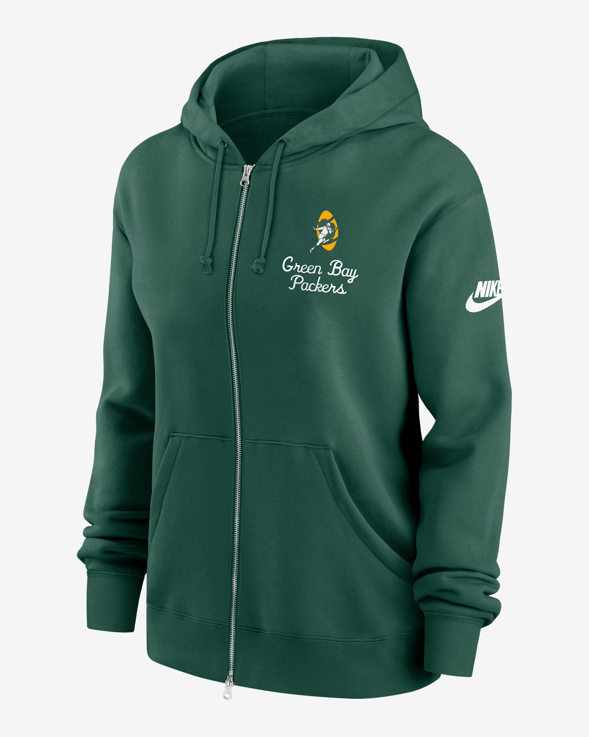 Green Bay Packers Phoenix Rewind Women's Nike NFL Full-Zip Hoodie - Green