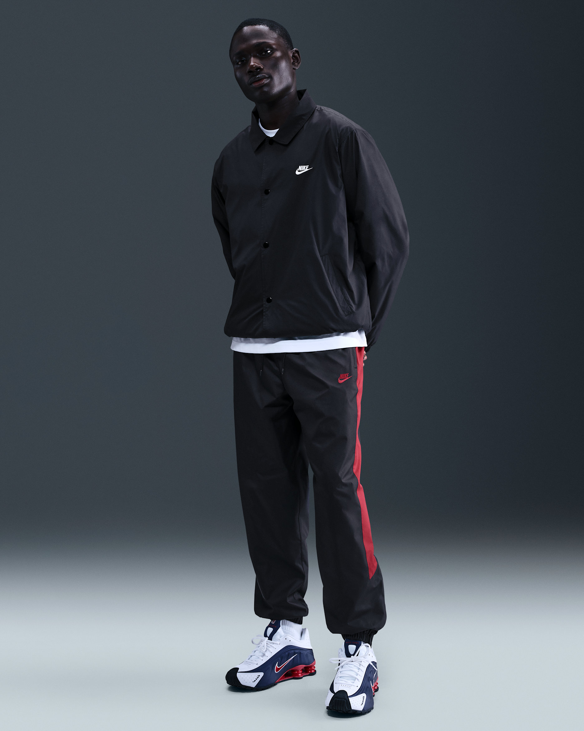 Nike Windrunner Men's Lined Pants - Black/Team Crimson/Team Crimson