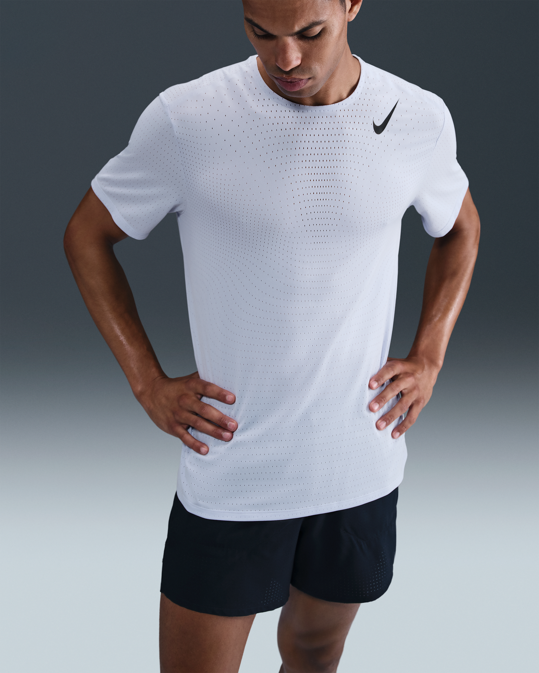 Nike AeroSwift Dri-FIT ADV Kurzarm-Laufoberteil (Herren) - Ghost/Schwarz