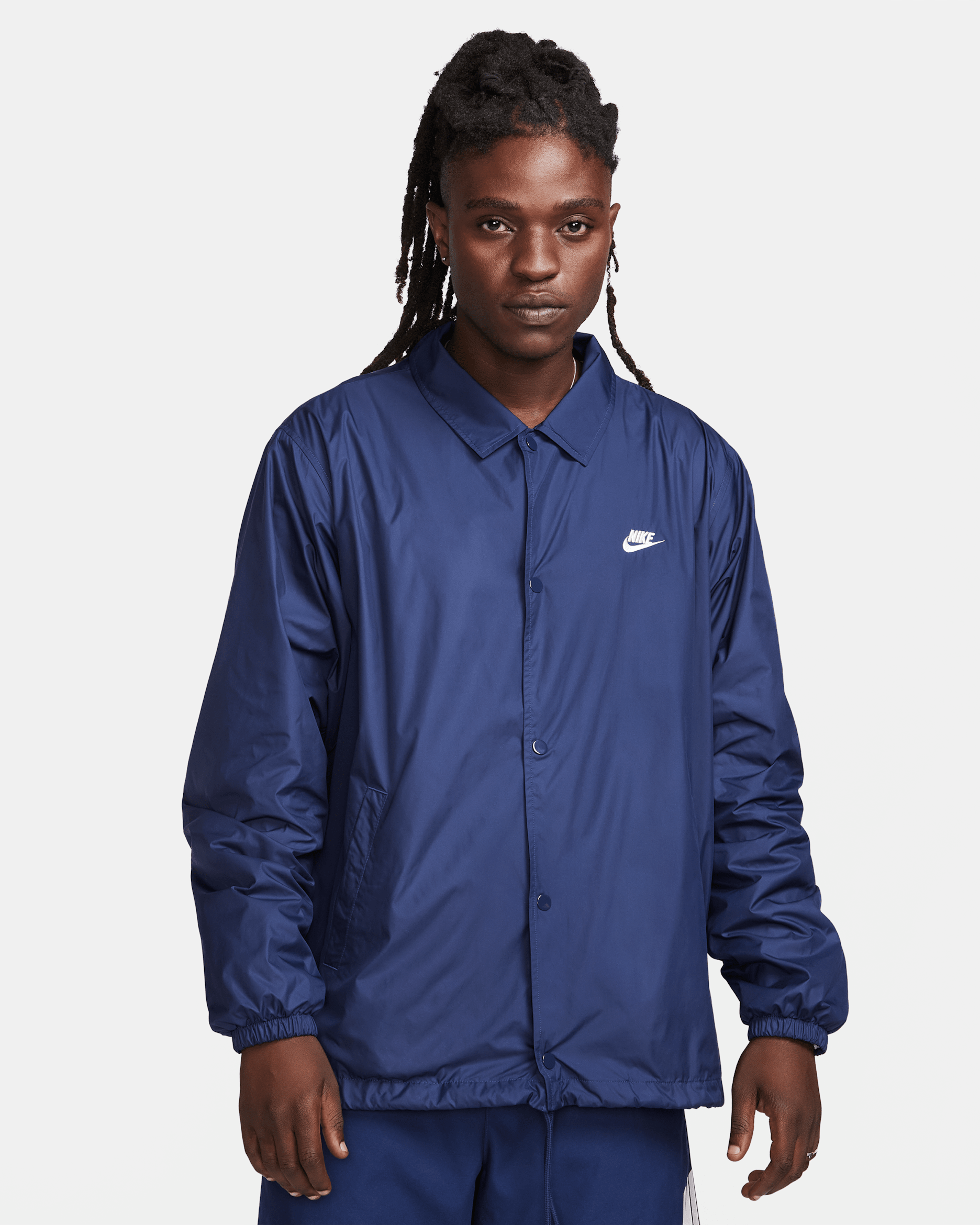 Nike Club Men's Coaches' Jacket - Midnight Navy/White