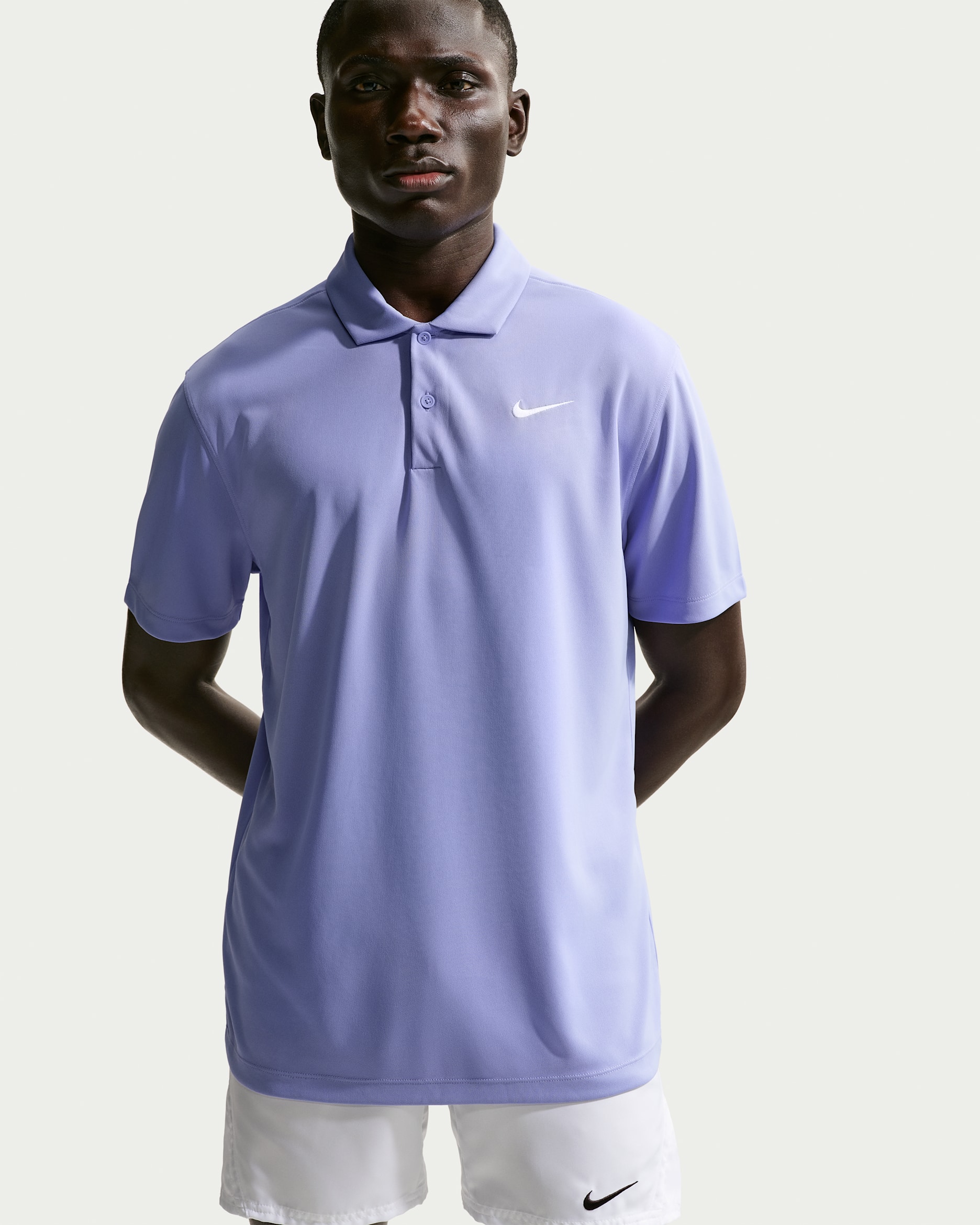 NikeCourt Dri-FIT Men's Tennis Polo - Light Thistle/White