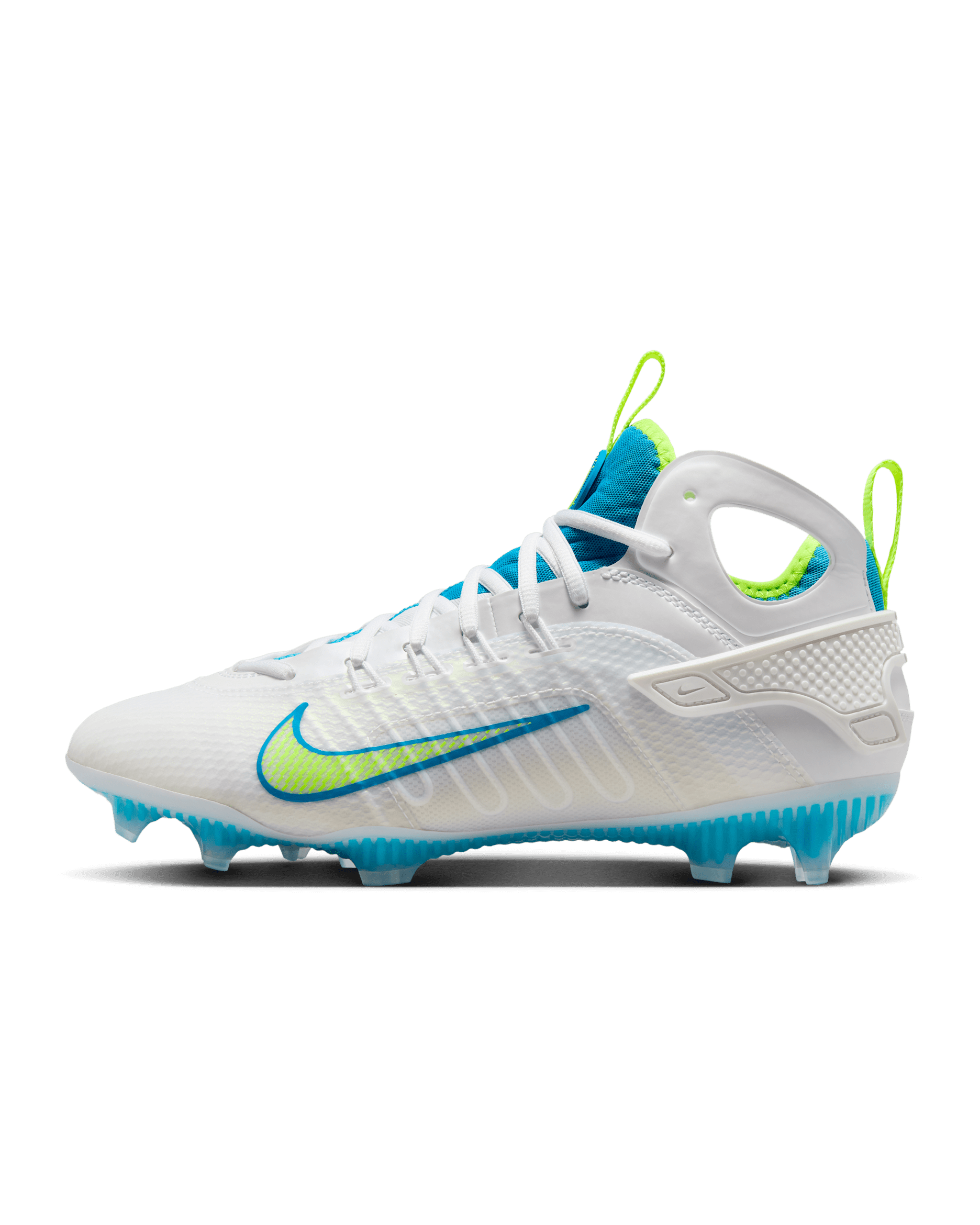 Tacos de lacrosse Nike Huarache 9 Elite Mid LAX SE - Blanco/Azul vivo/Volt