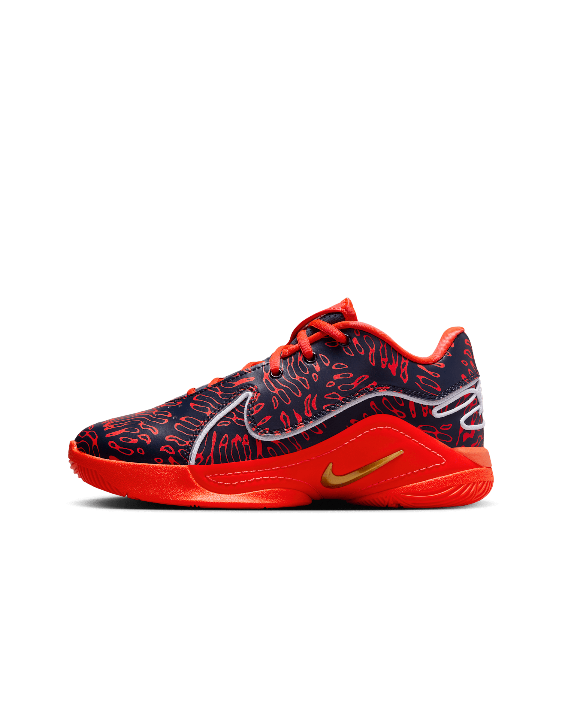 Tenis de básquetbol para niños grandes LeBron XXII SE - Obsidiana/Carmesí brillante/Negro/Oro metalizado