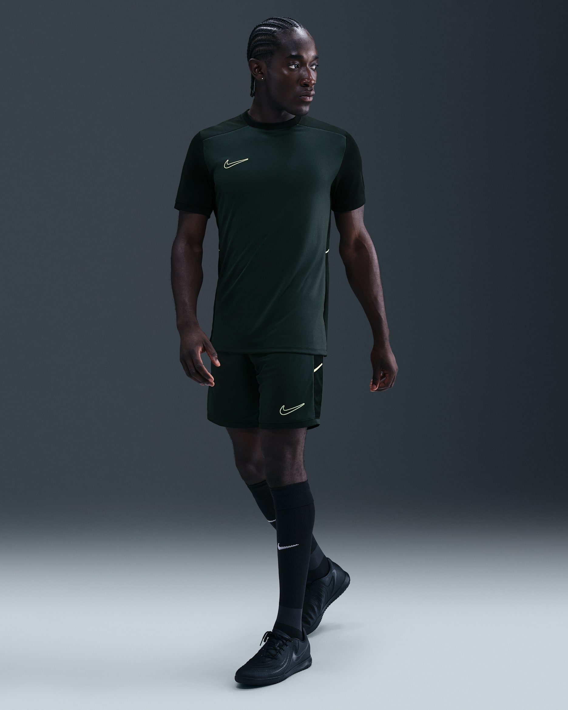 Nike Academy Pantalons curts Dri-FIT de futbol - Home - Seaweed/Negre/Limelight