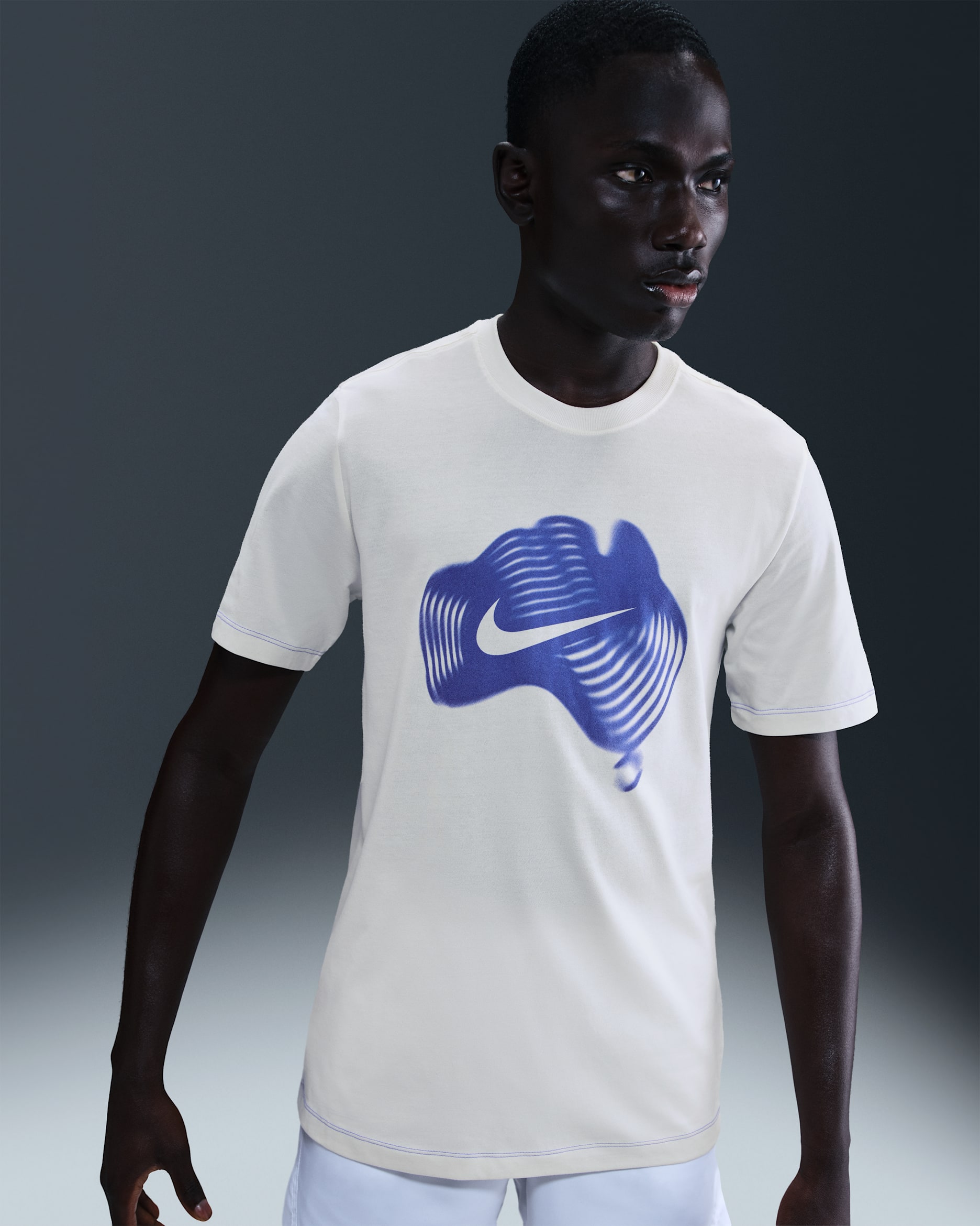 NikeCourt Men's Dri-FIT Tennis T-Shirt - Sail/Sapphire