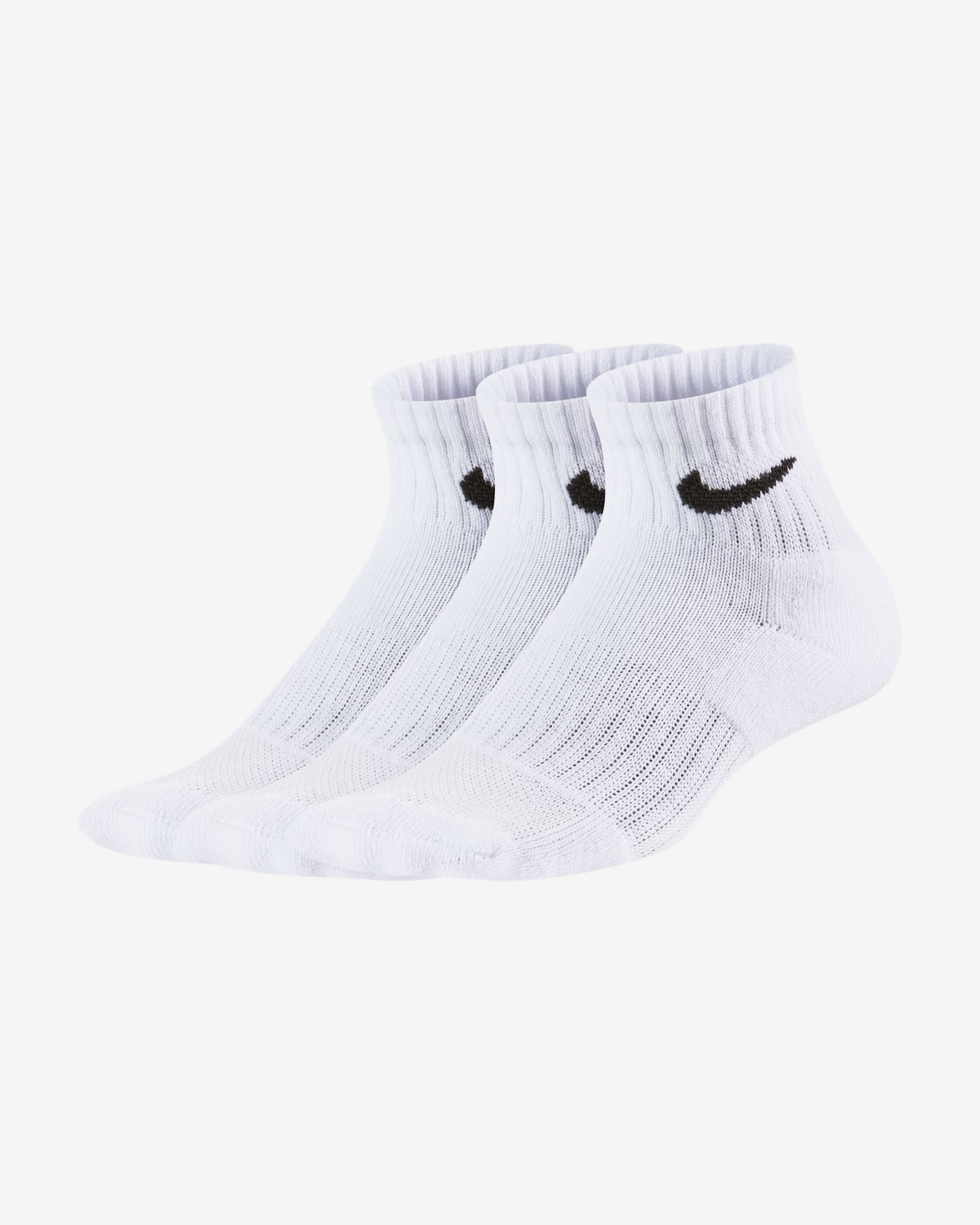 Nike Everyday Younger Kids' Cushioned Ankle Socks (3 Pairs) - White