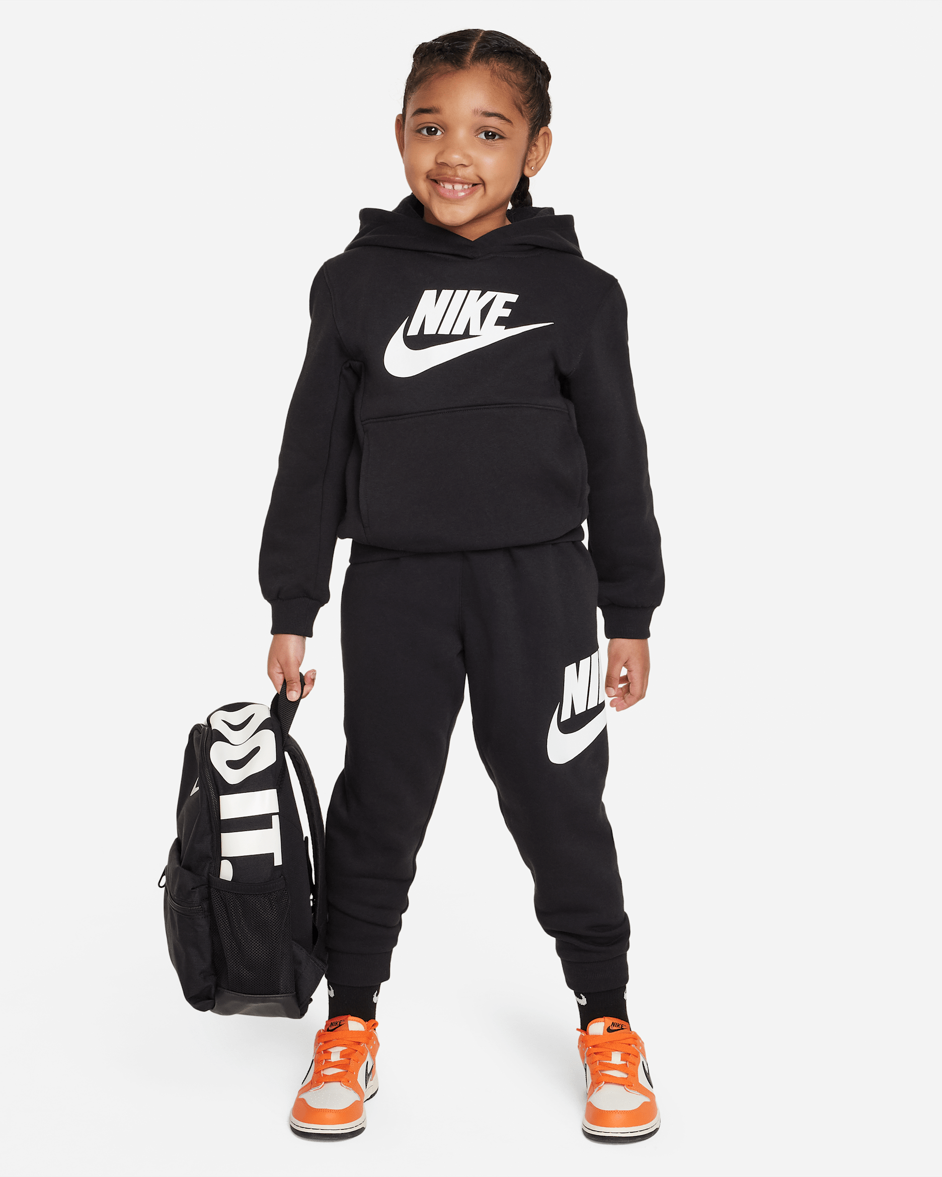 Nike Sportswear Club Fleece Little Kids' Hoodie Set - Black
