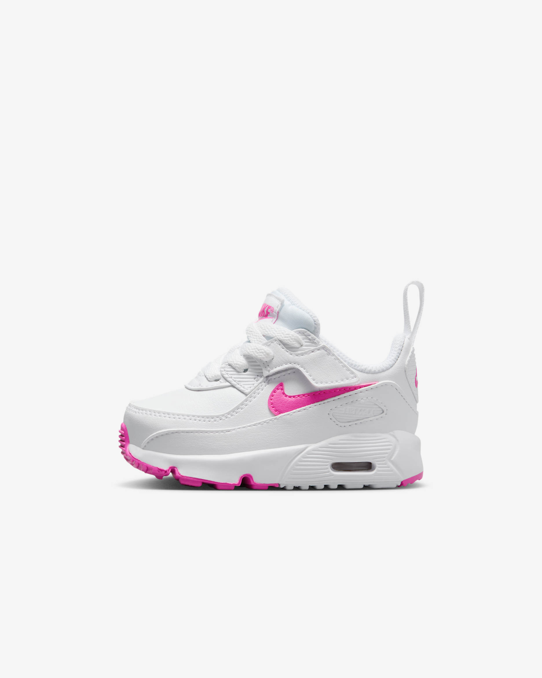 Tenis para bebé e infantil Nike Air Max 90 EasyOn - Blanco/Fucsia láser