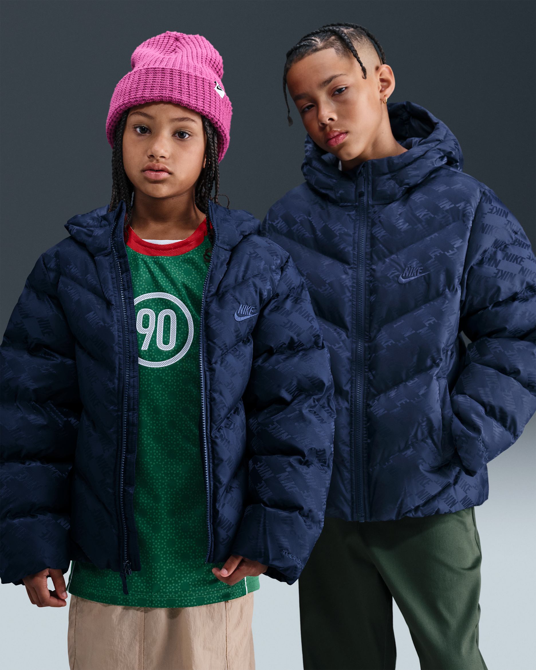 Nike Sportswear All Day Play Older Kids' Therma-FIT Loose-Fit Puffer Jacket - Midnight Navy/Midnight Navy