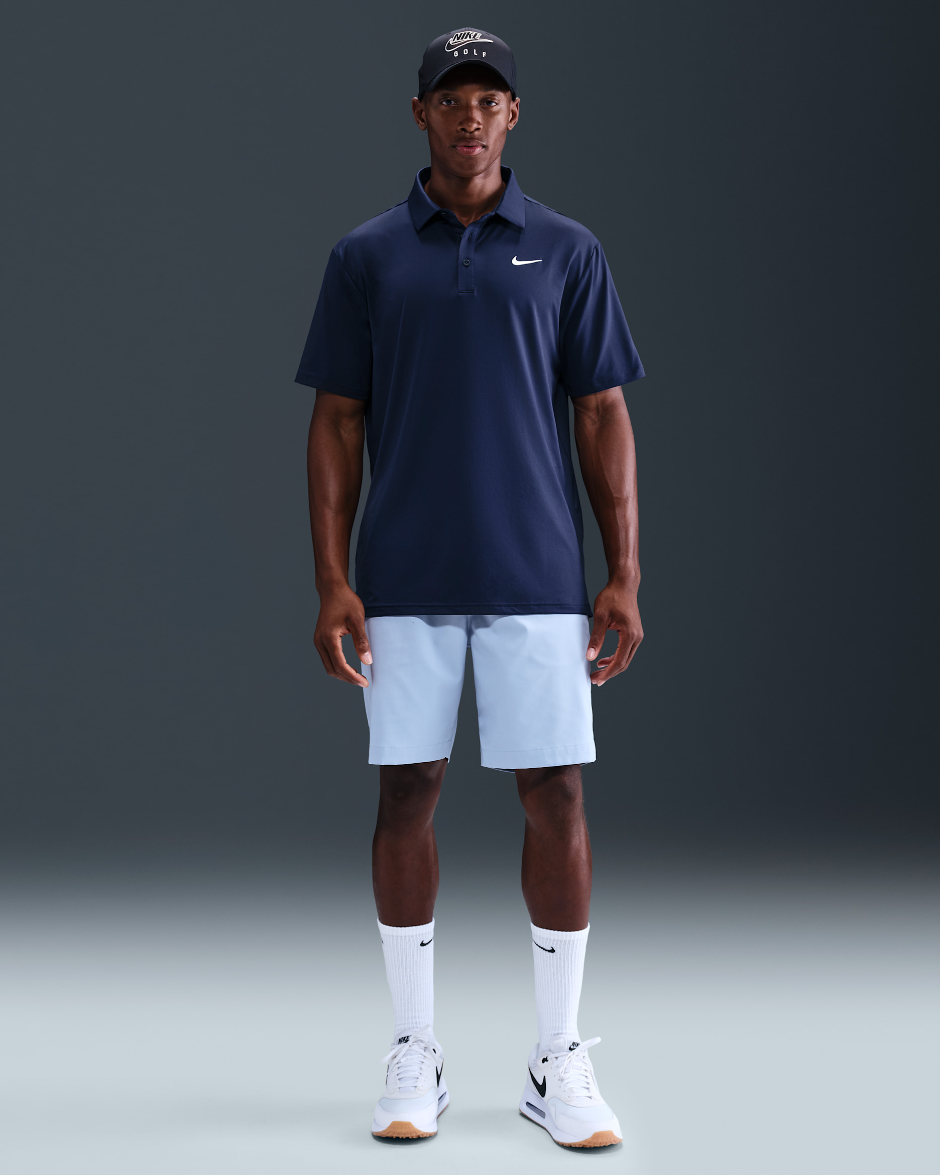 Nike Tour Men's Dri-FIT Solid Golf Polo - Midnight Navy/White