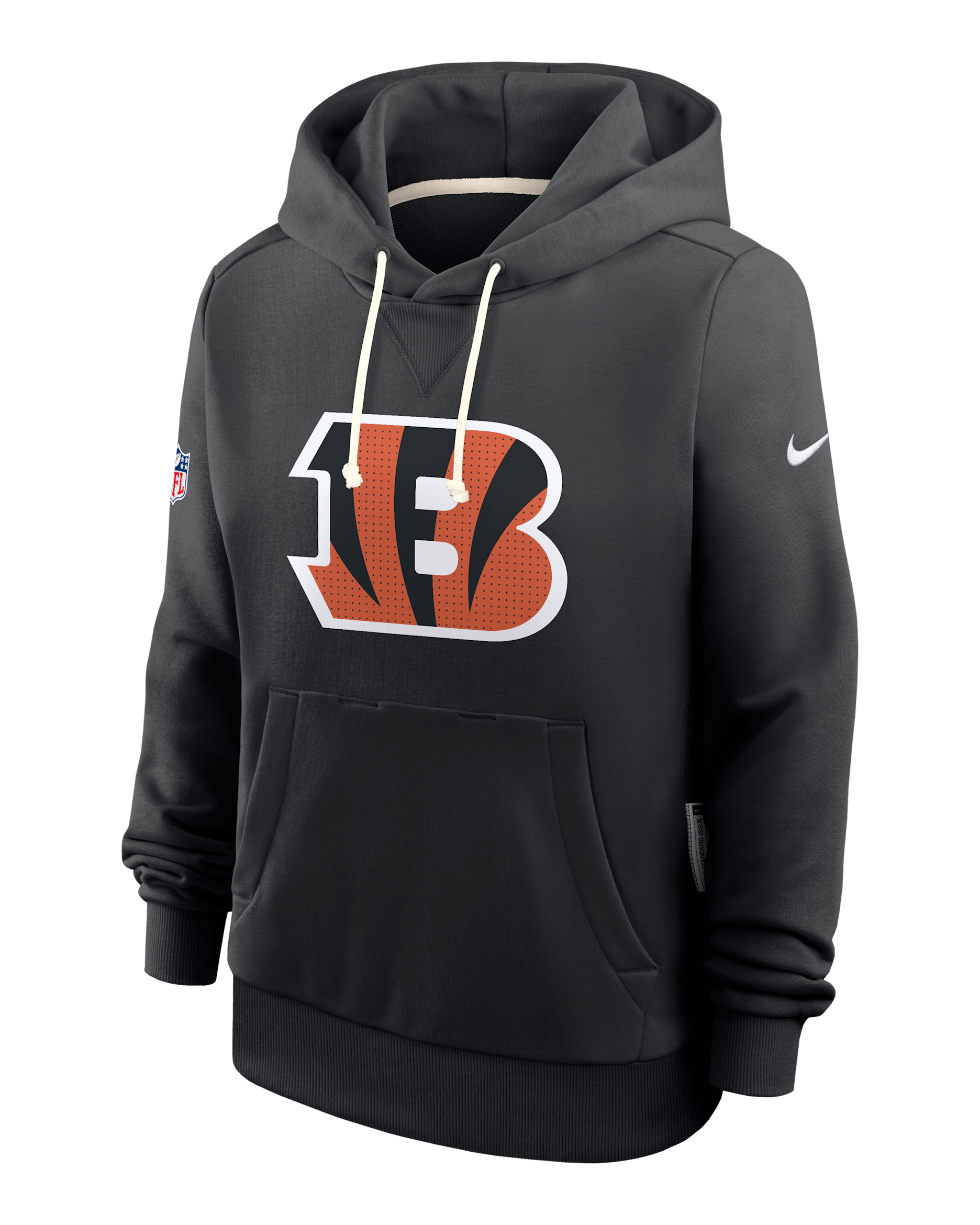 Sudadera con gorro sin cierre Nike Dri-FIT de la NFL para mujer Cincinnati Bengals Sideline - Negro