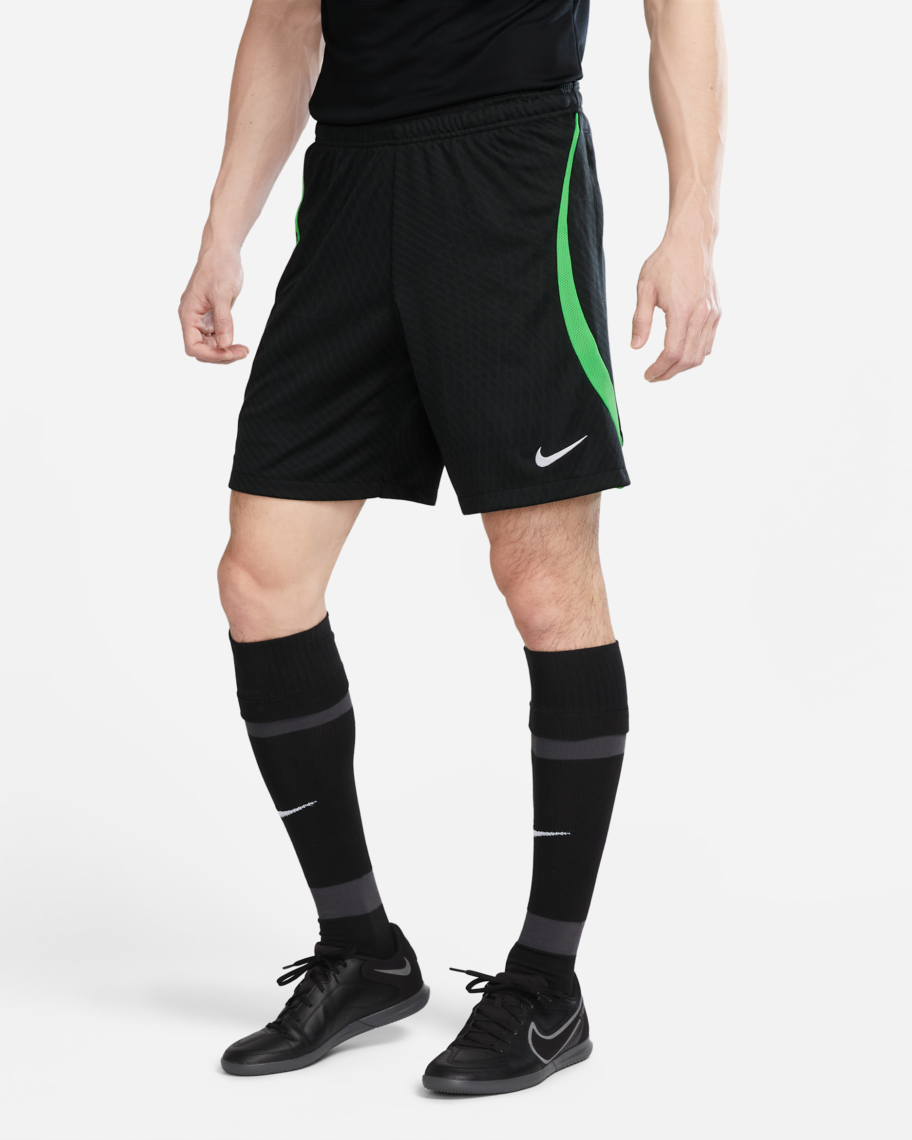 Liverpool F.C. Strike Men's Nike Dri-FIT Knit Football Shorts - Black/Poison Green/White