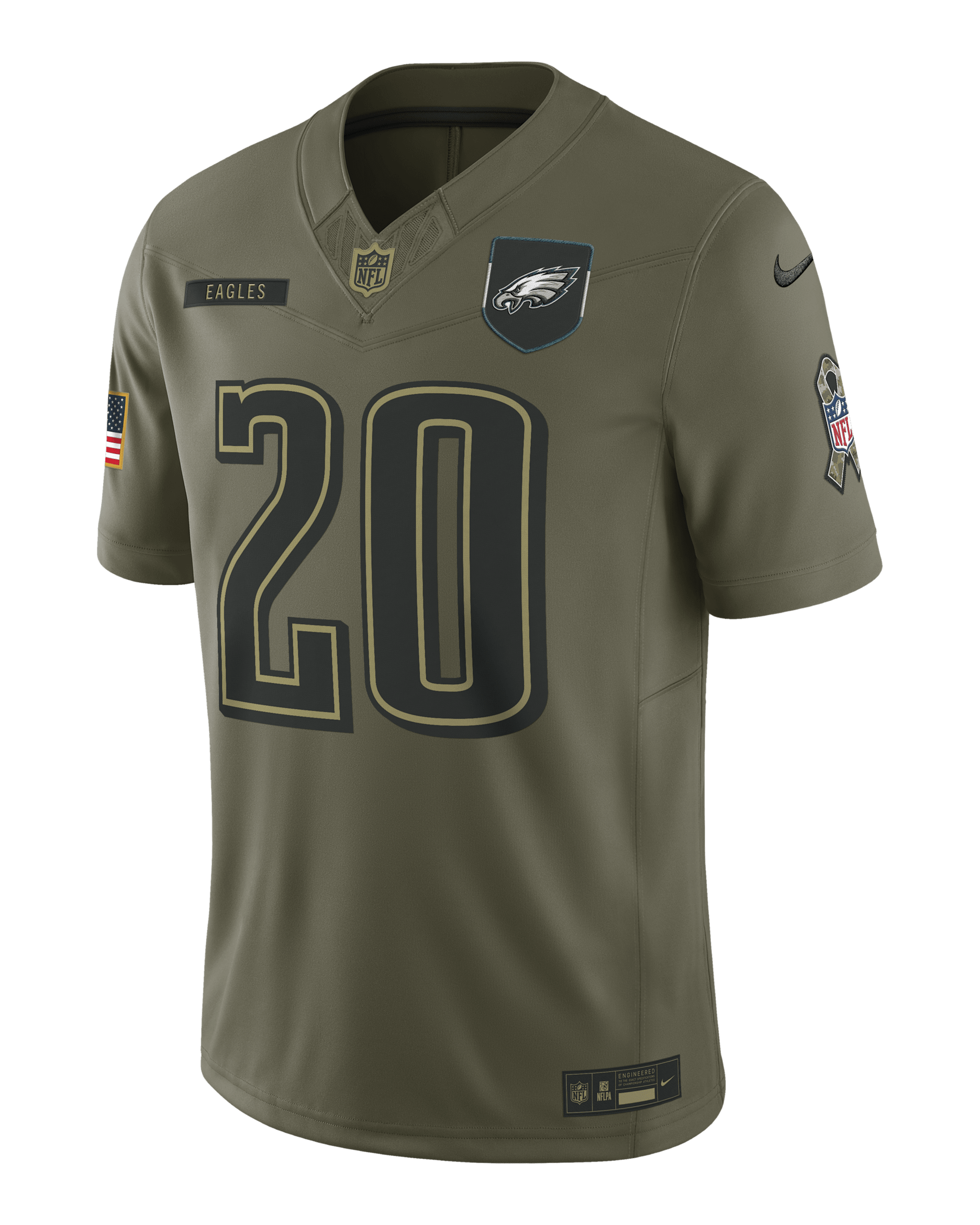 Brian Dawkins Philadelphia Eagles Salute to Service Retired Men's Nike Dri-FIT NFL Limited Jersey - Olive