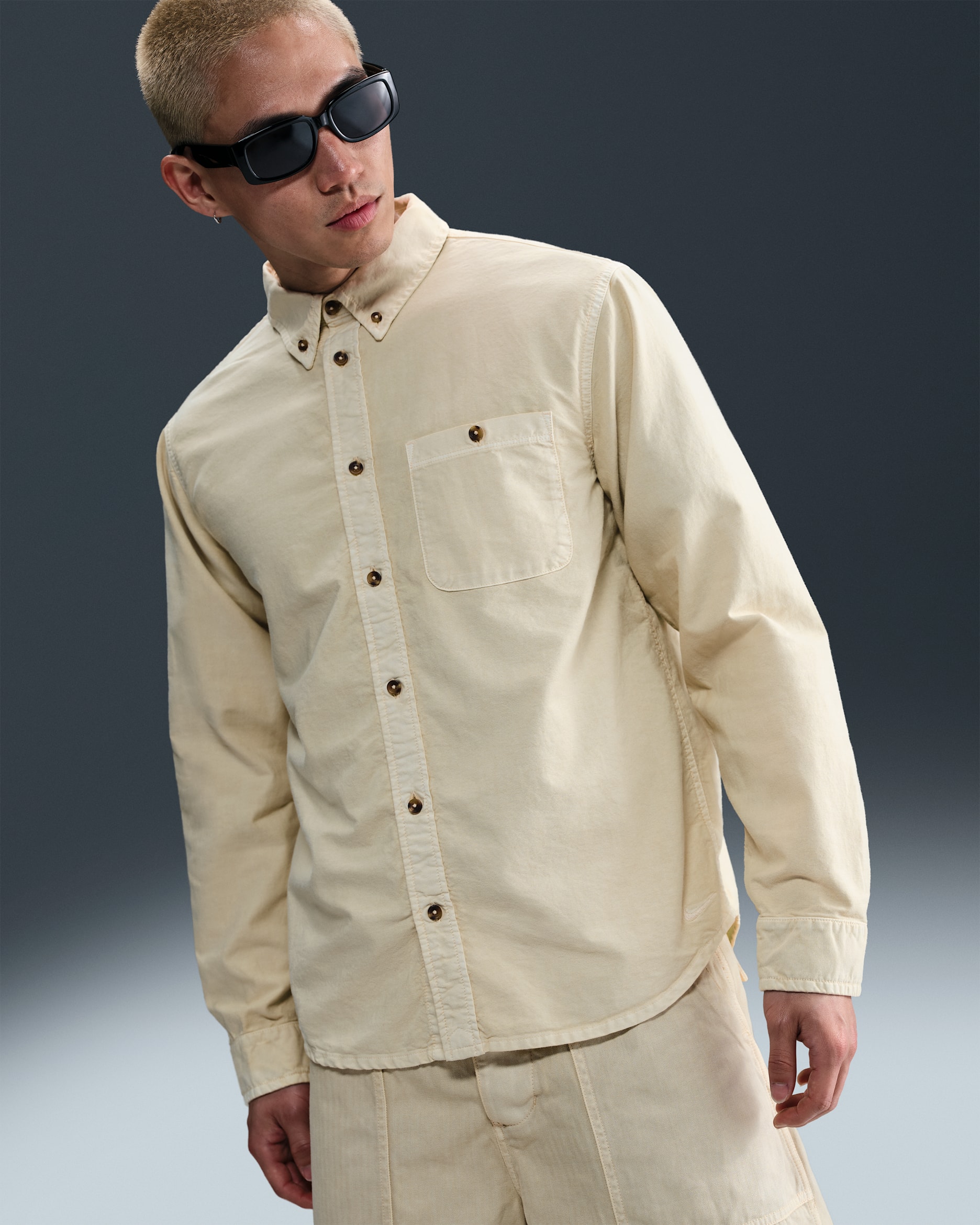 ナイキ ライフ メンズ オックスフォード シャツ - ライトカーキ/ライトカーキ