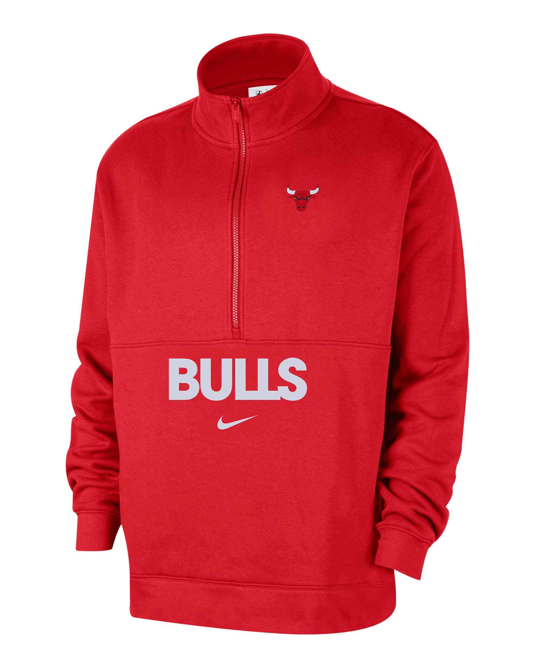 Chicago Bulls Club Courtside Men's Nike NBA 1/2-Zip Top - University Red/White