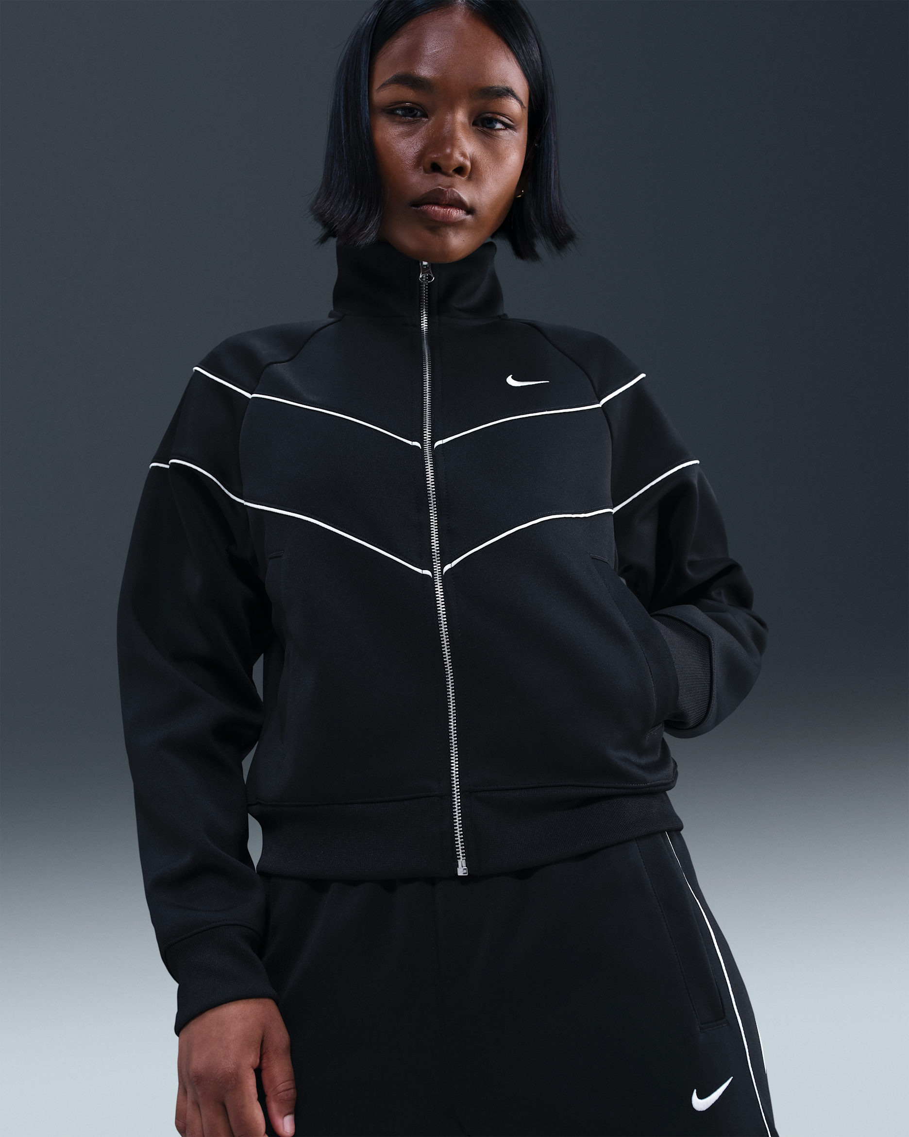 Nike Sportswear Windrunner Women's Knit Jacket - Black/Sail/Sail