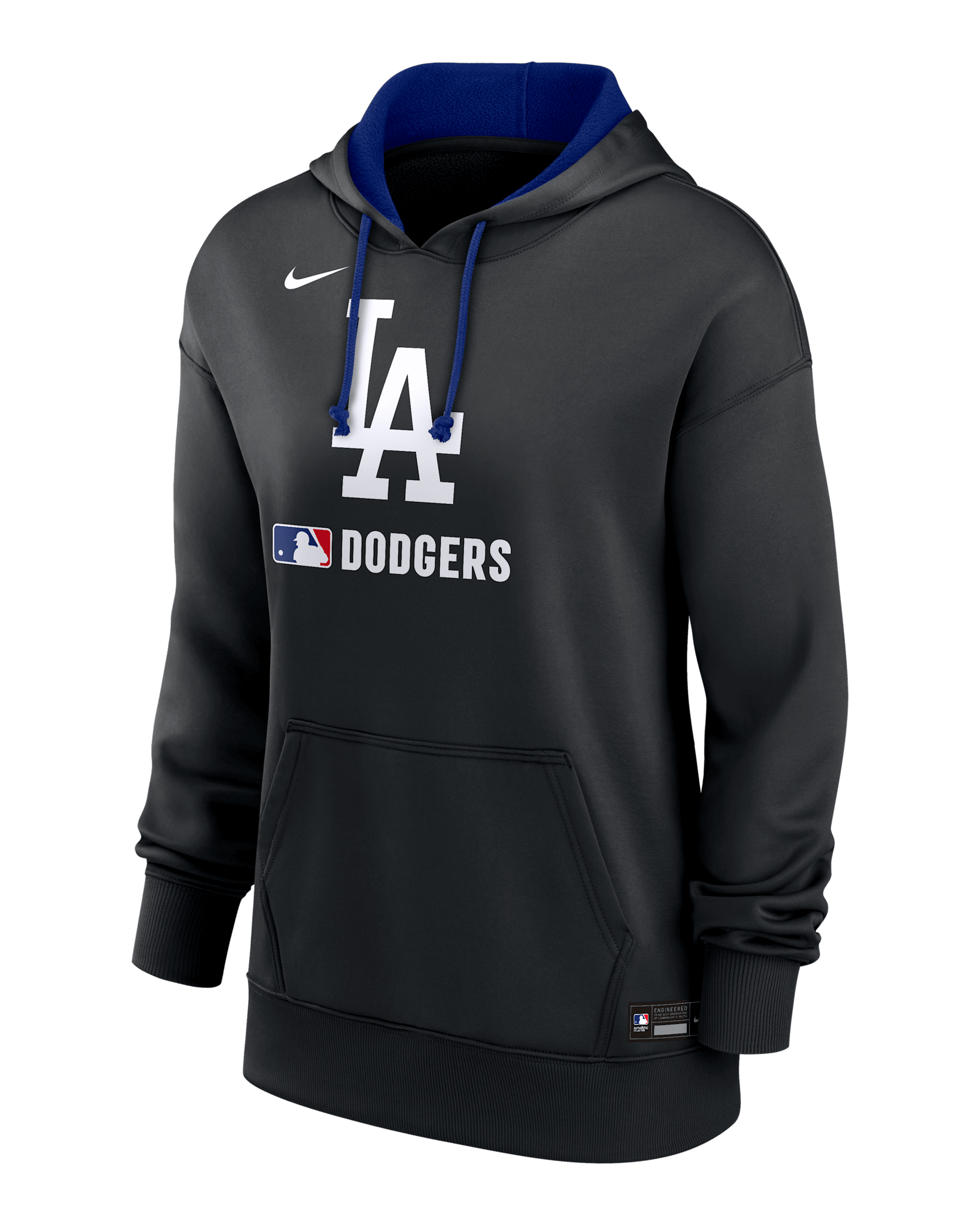 Sudadera con gorro sin cierre Nike Therma de la MLB para mujer Los Angeles Dodgers Authentic Collection - Negro