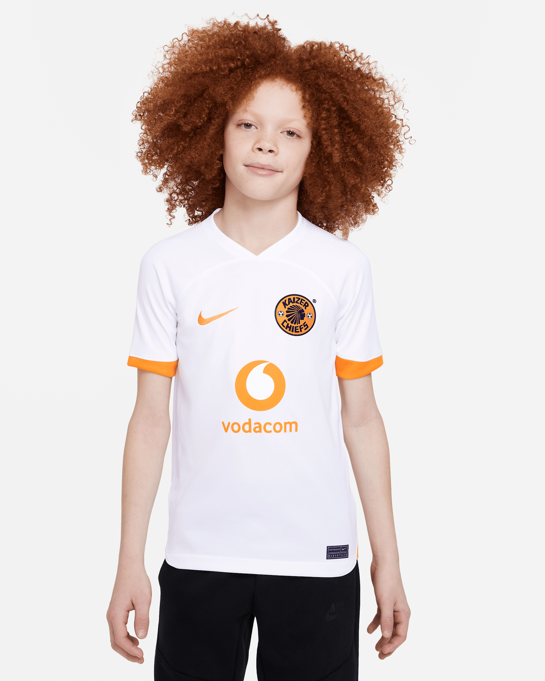 Kaizer Chiefs F.C. 2022/23 Stadium Away Older Kids' Nike Dri-FIT Football Shirt - White/White/Taxi/Taxi