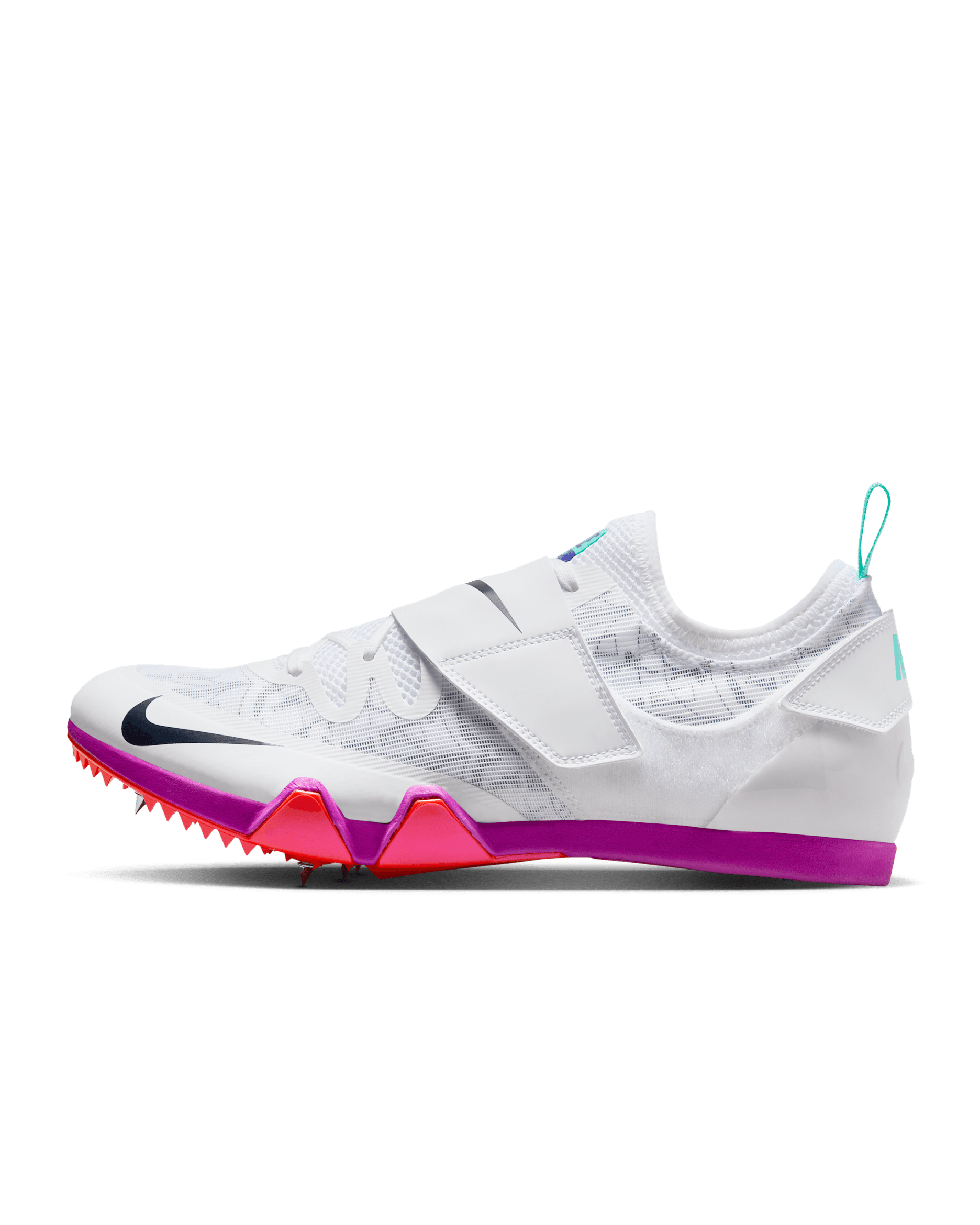 Spikes para salto y atletismo Nike Pole Vault Elite - Blanco/Tinte azul verdoso/Rosa pasión/Obsidiana