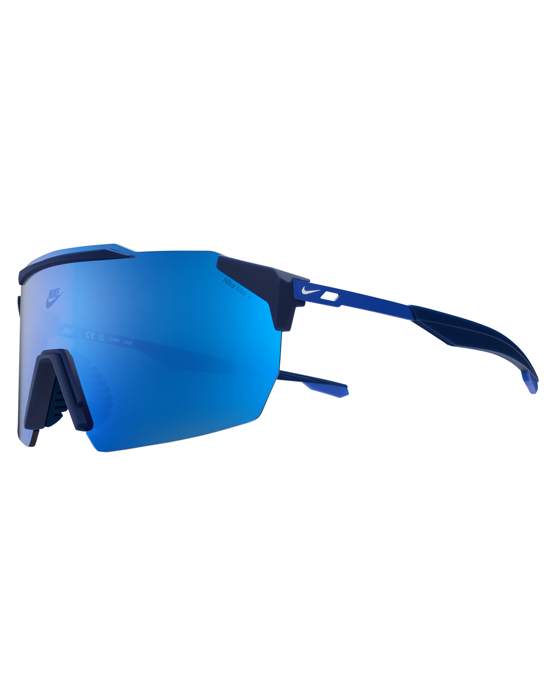 Nike Limitless Shield verspiegelte Sonnenbrille - Blue Void/Football Grey
