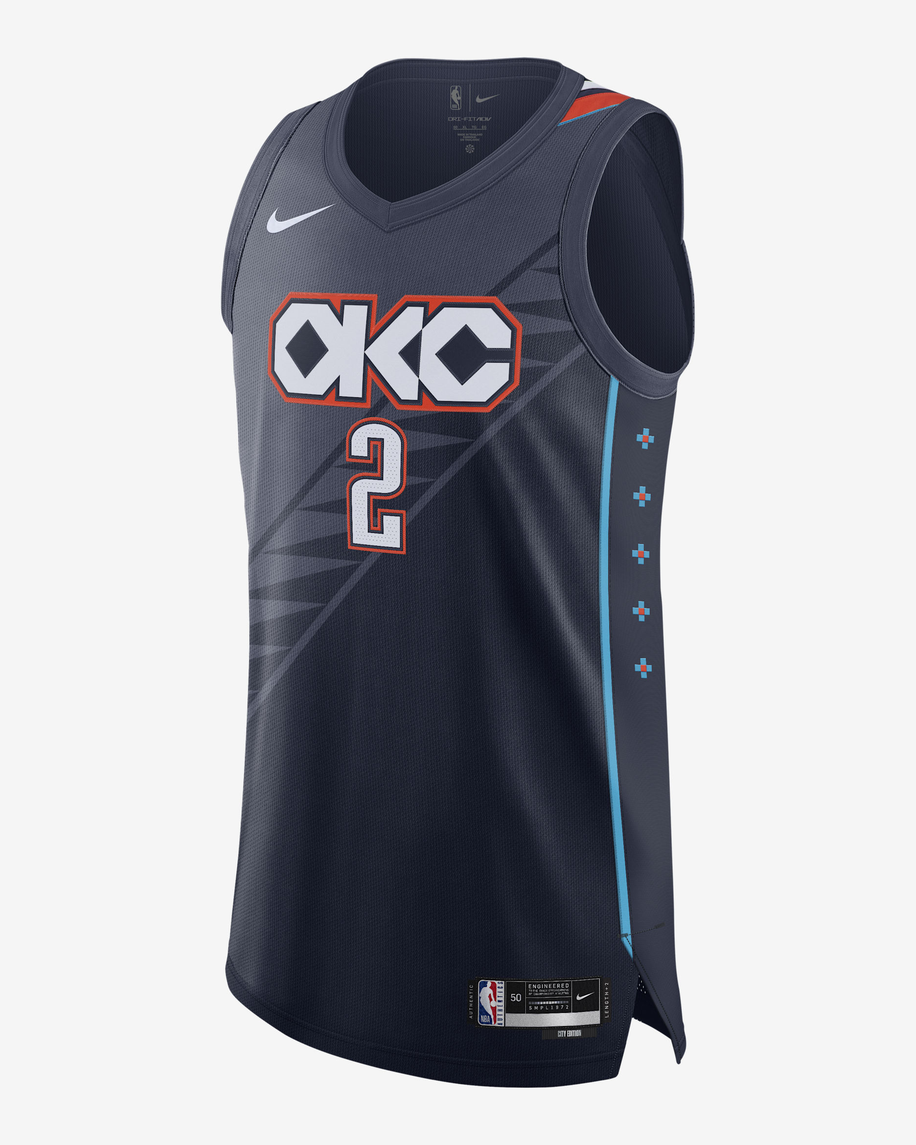 Shai Gilgeous-Alexander Oklahoma City Thunder City Edition Men's Nike Dri-FIT ADV NBA Authentic Jersey - Thunder Blue