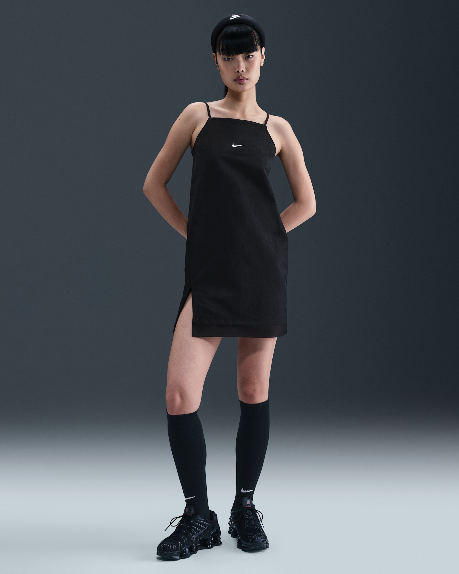 나이키 스포츠웨어 여성 우븐 캐미 드레스 - 블랙