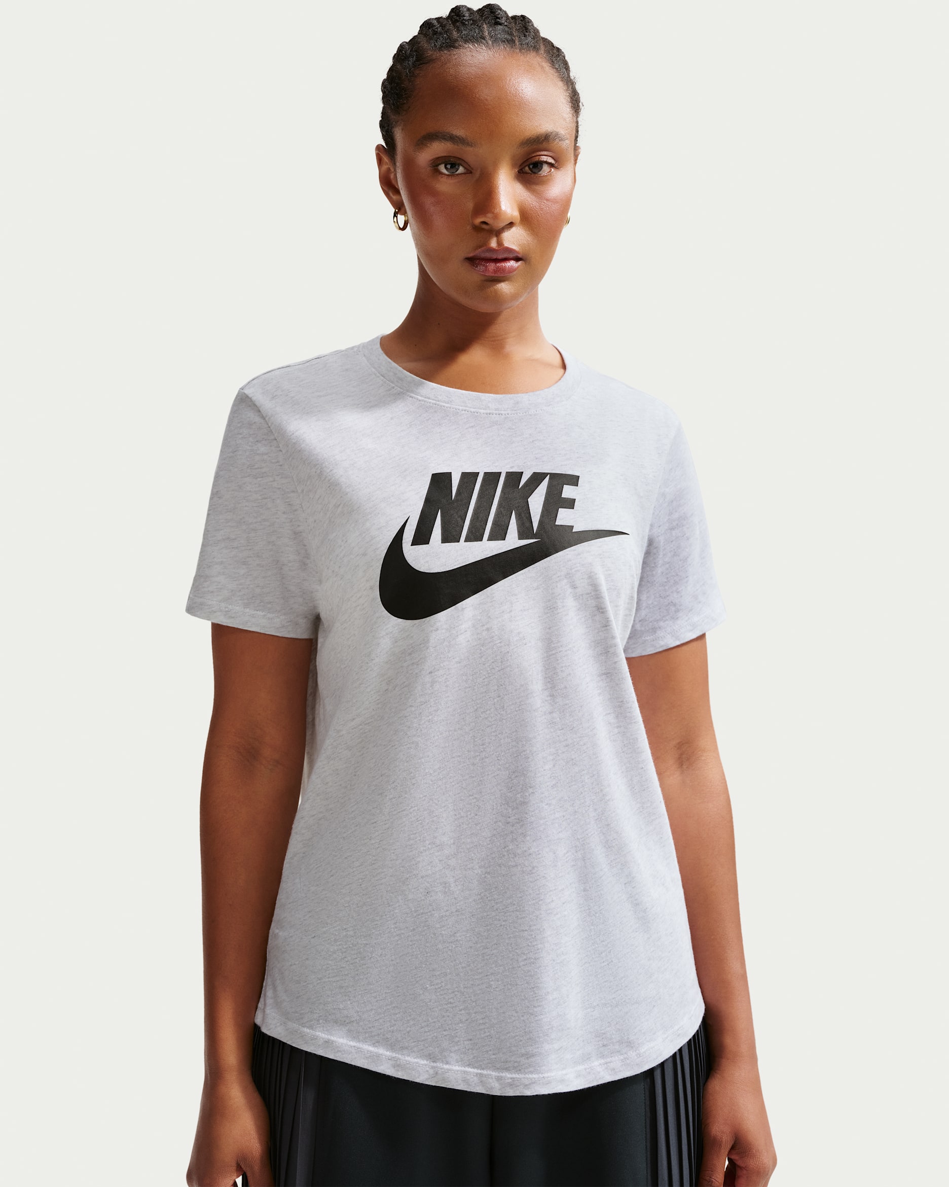 Nike Sportswear Essentials Women's Logo T-Shirt - Birch Heather/Black