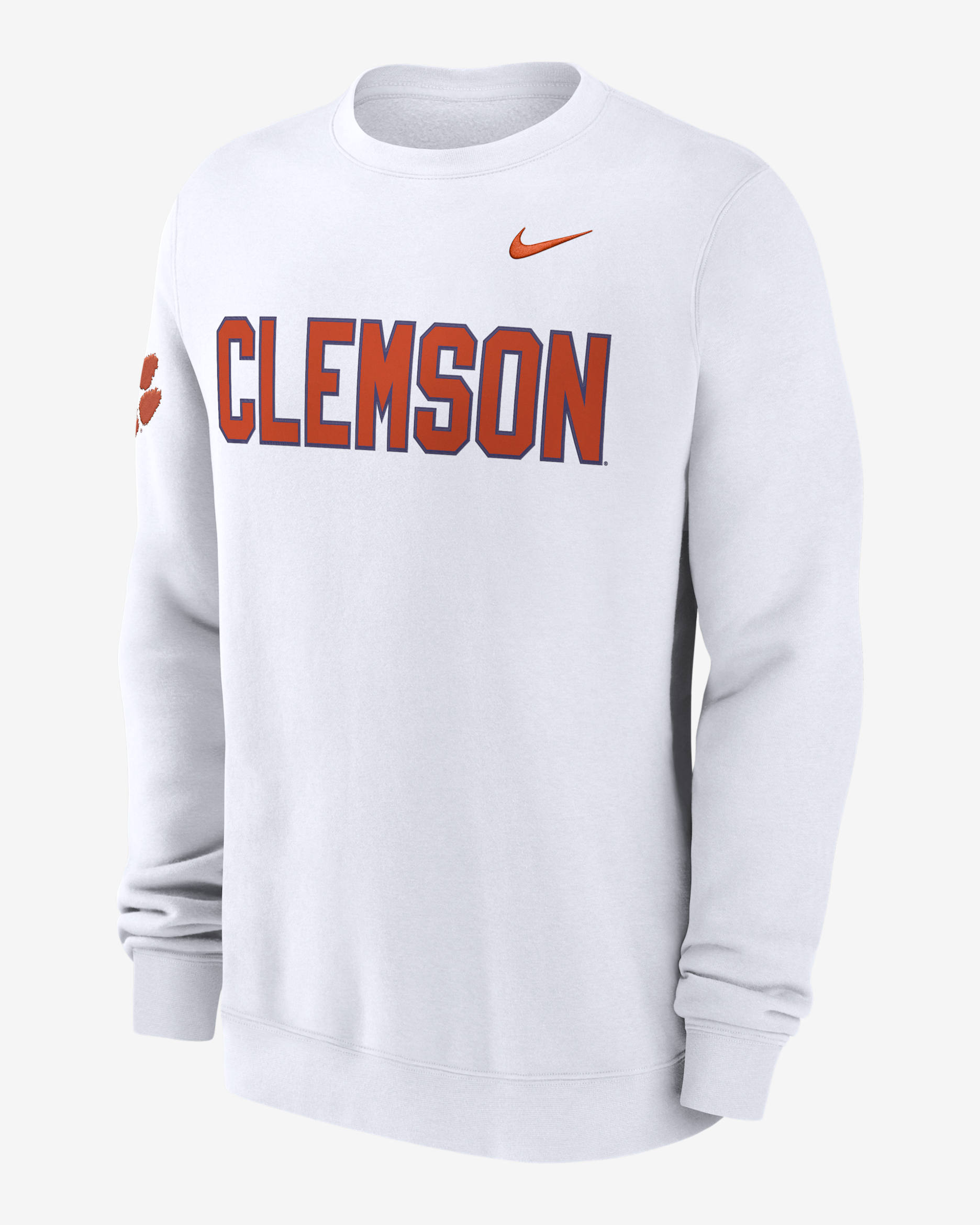 Sudadera de cuello redondo sin cierre universitaria Nike para hombre Clemson Tigers Sideline Dabo - Blanco