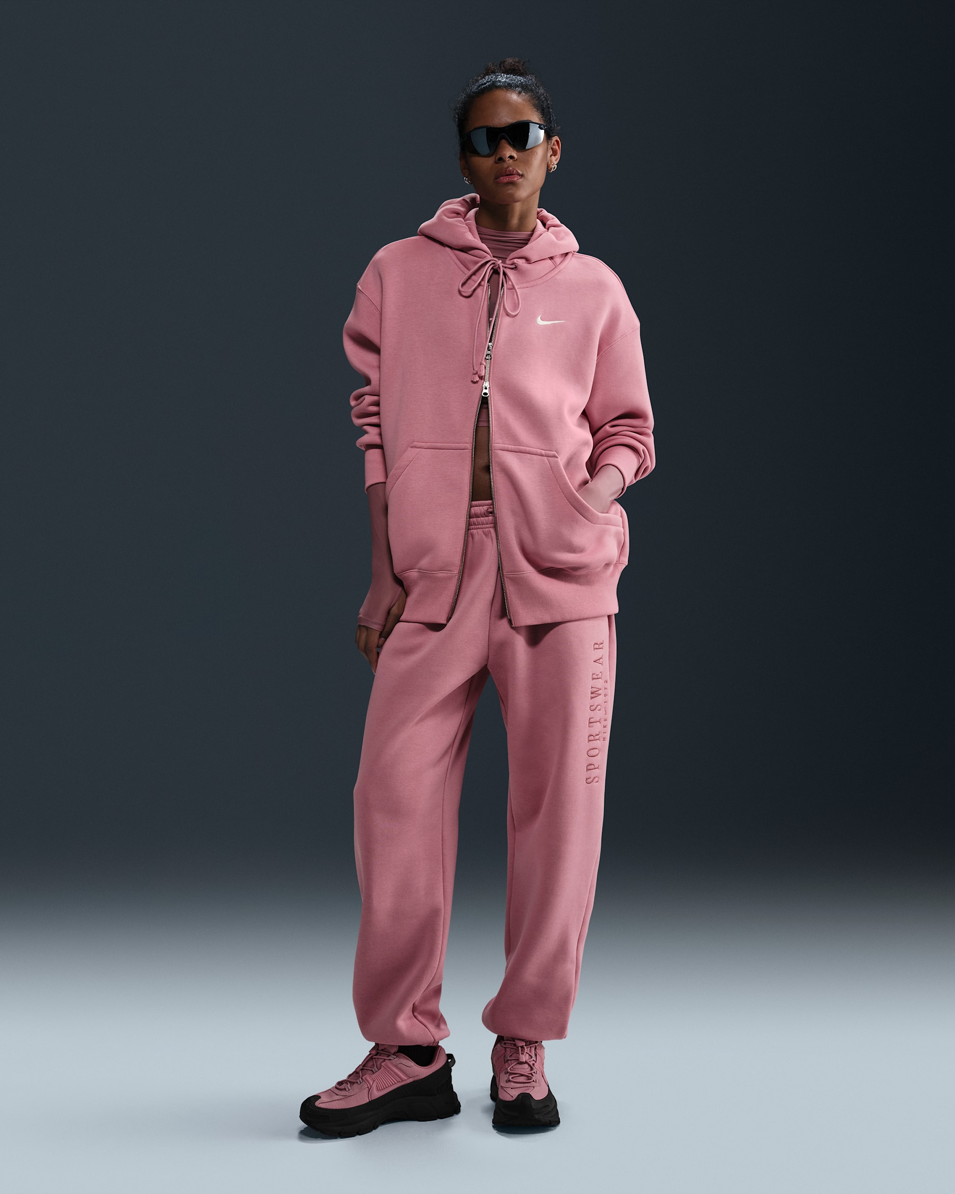 Nike Sportswear Phoenix Fleece Women's High-Waisted Oversized Sweatpants - Elemental Pink/Desert Berry