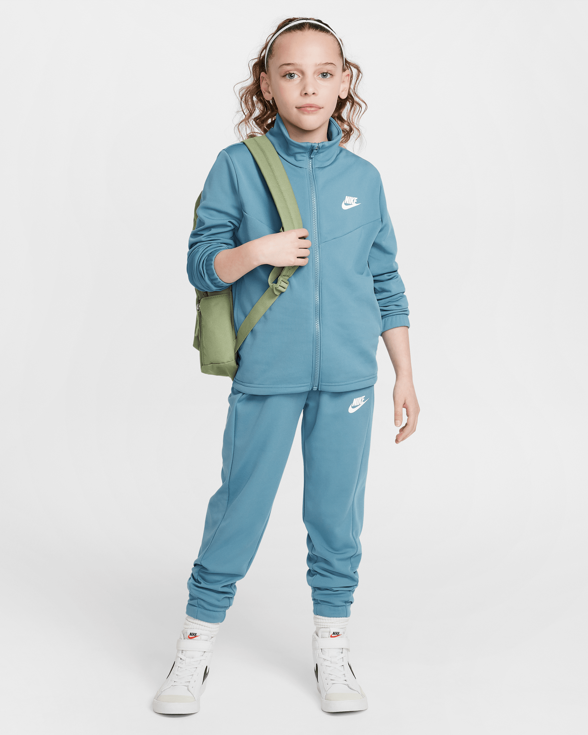 Conjunto de entrenamiento para niños talla grande Nike Sportswear - Azul humeante/Azul humeante/Blanco