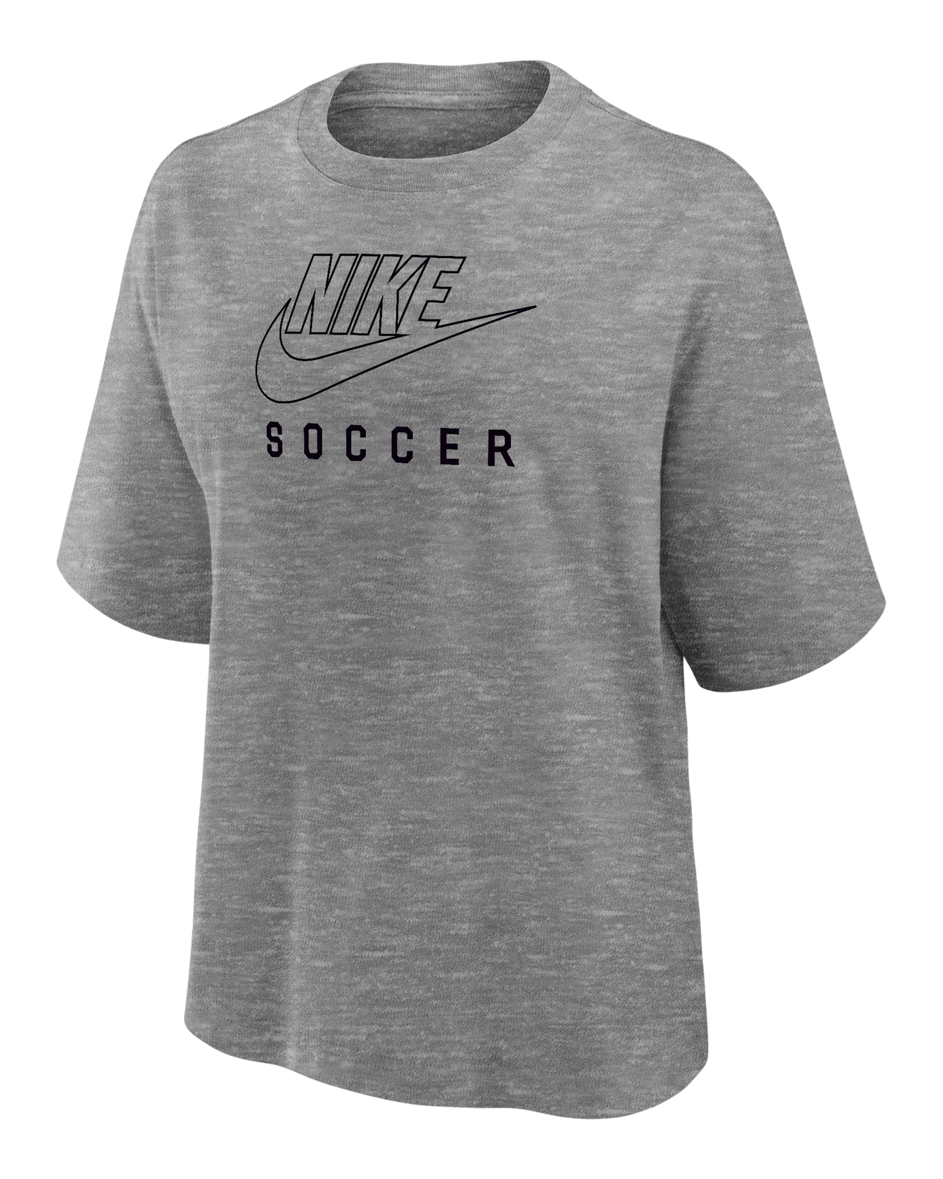Nike Swoosh Women's Soccer Boxy T-Shirt - Dark Grey Heather
