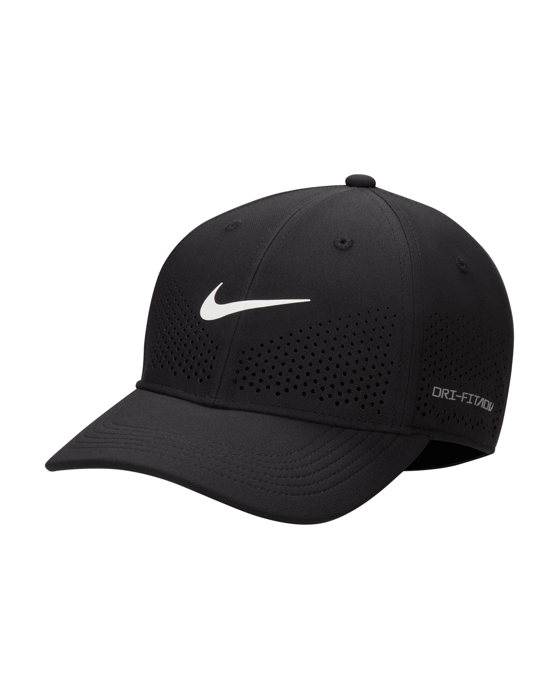 Nike Dri-FIT ADV Club Structured Swoosh Cap - Black/White