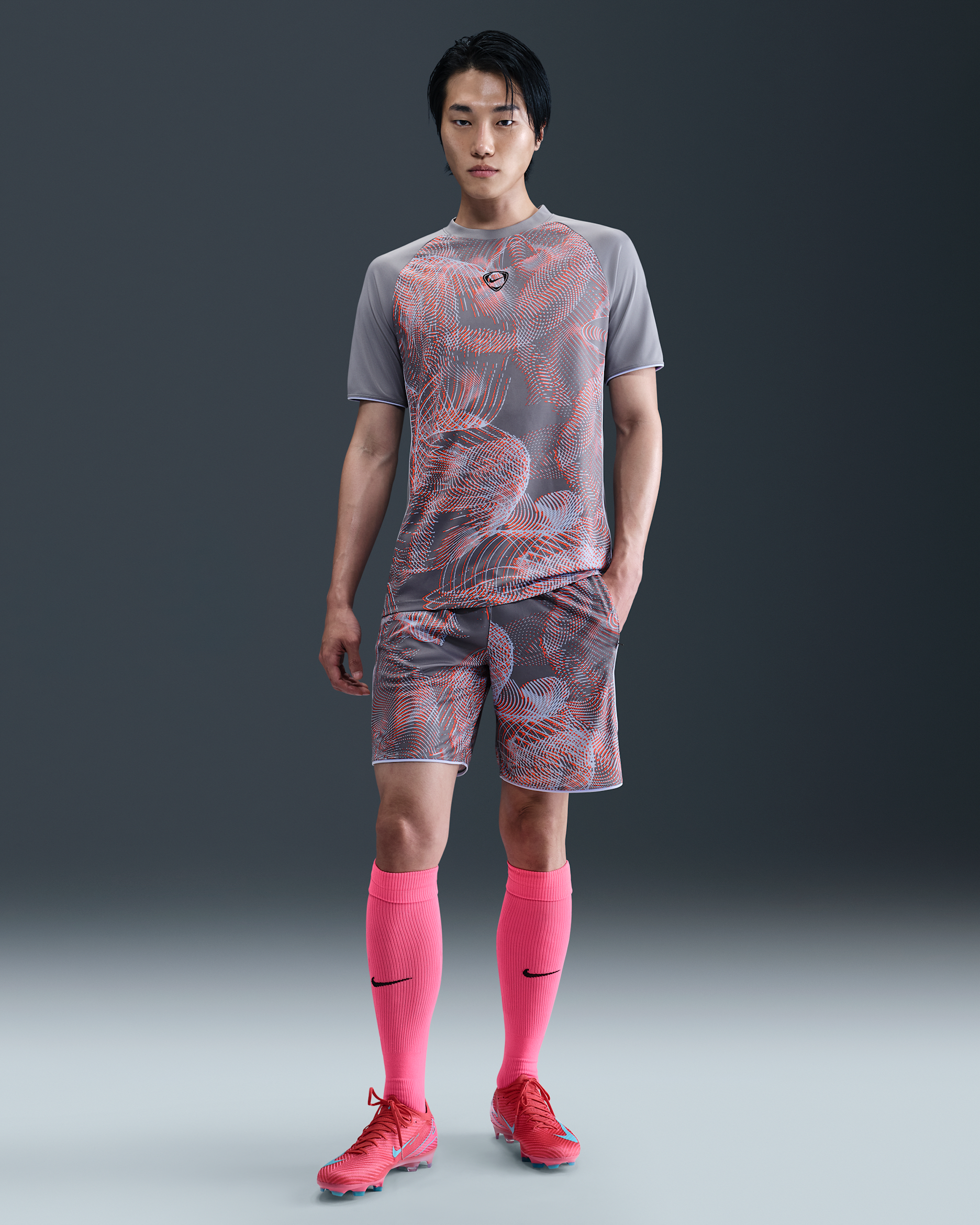 Shorts da calcio Dri-FIT Nike Academy+ – Uomo - Bright Crimson/Cool Grey/Royal Tint/Nero