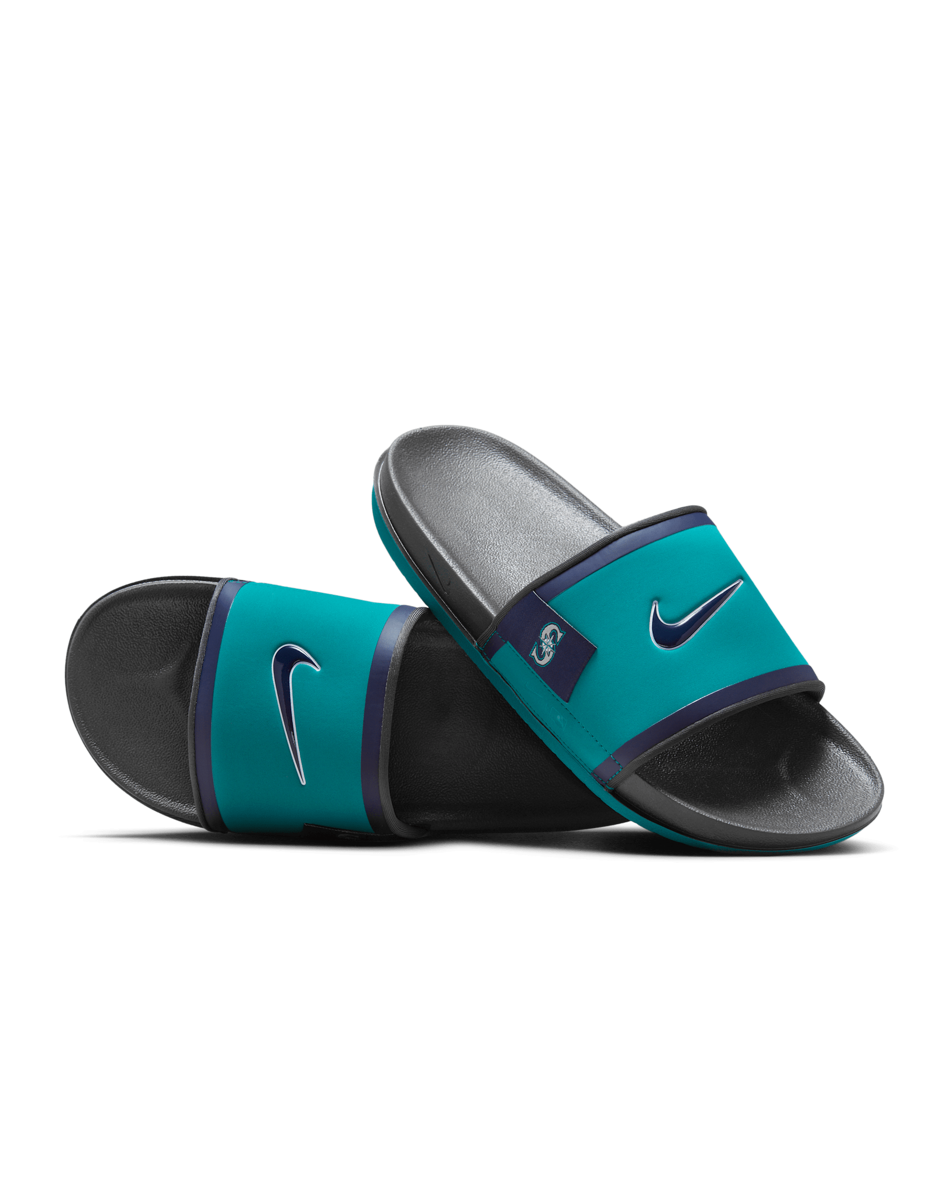 Nike Offcourt (Seattle Mariners) Offcourt Slides - Mardi Gras/Dark Smoke Grey/Midnight Navy
