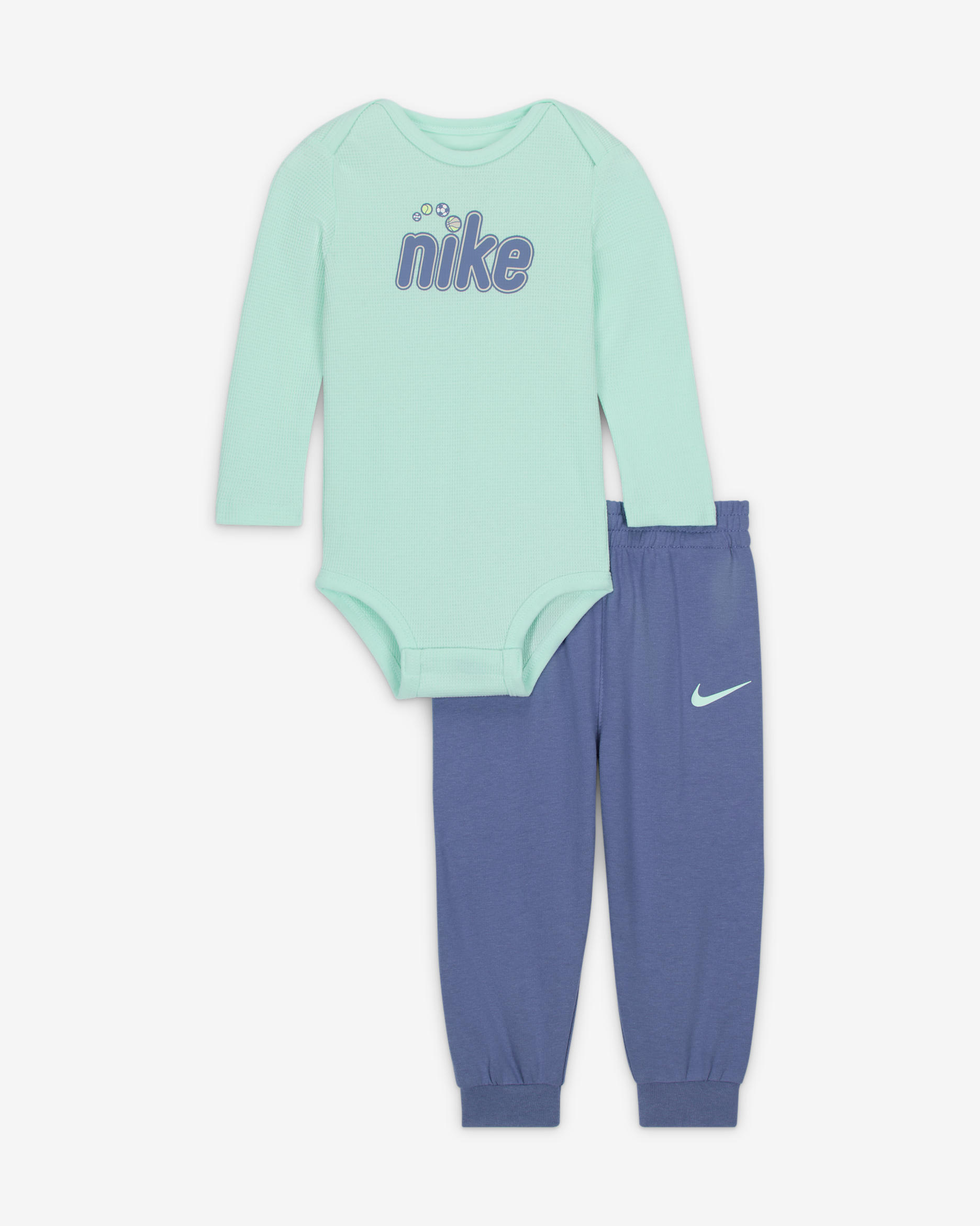Nike Play For All Baby (12-24M) Long Sleeve Bodysuit and Pants Set - World Indigo