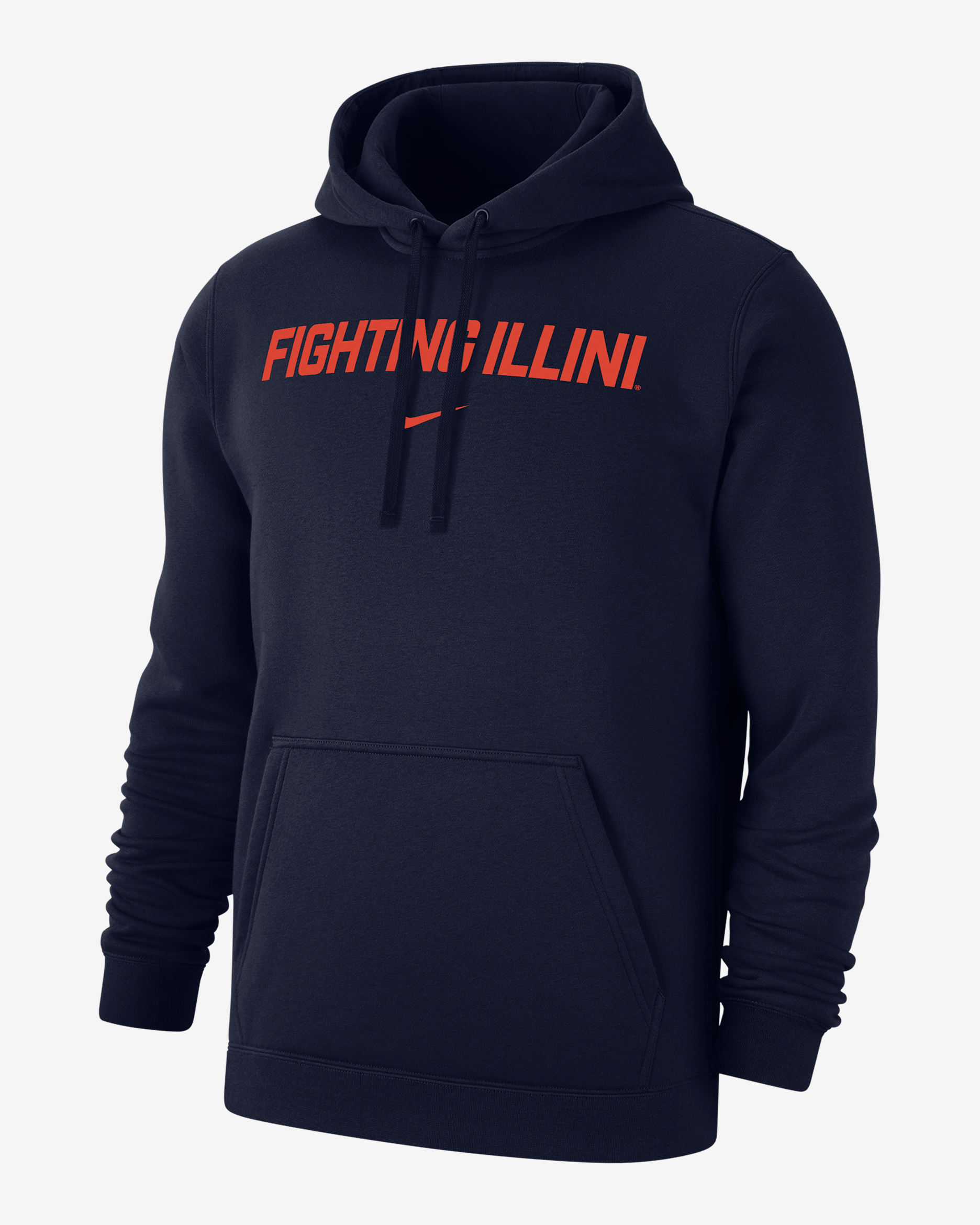 Illinois Club Fleece Men's Nike College Pullover Hoodie - Navy