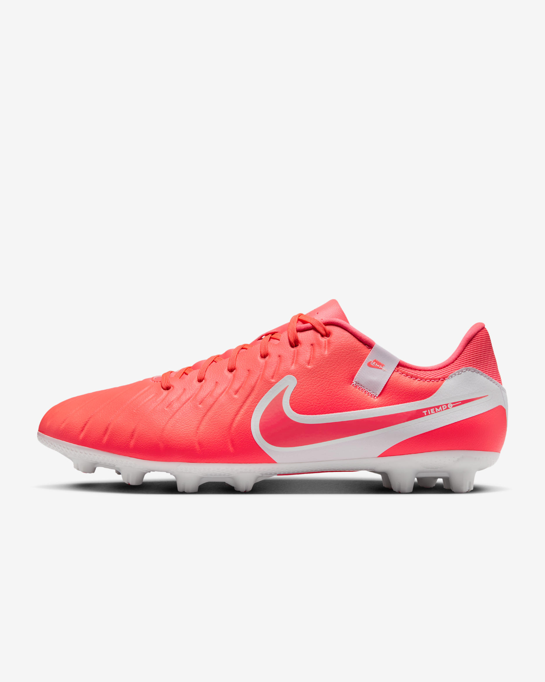 Nike Tiempo Legend 10 Academy Hard-Ground Low-Top Soccer Cleats - Hot Lava/White