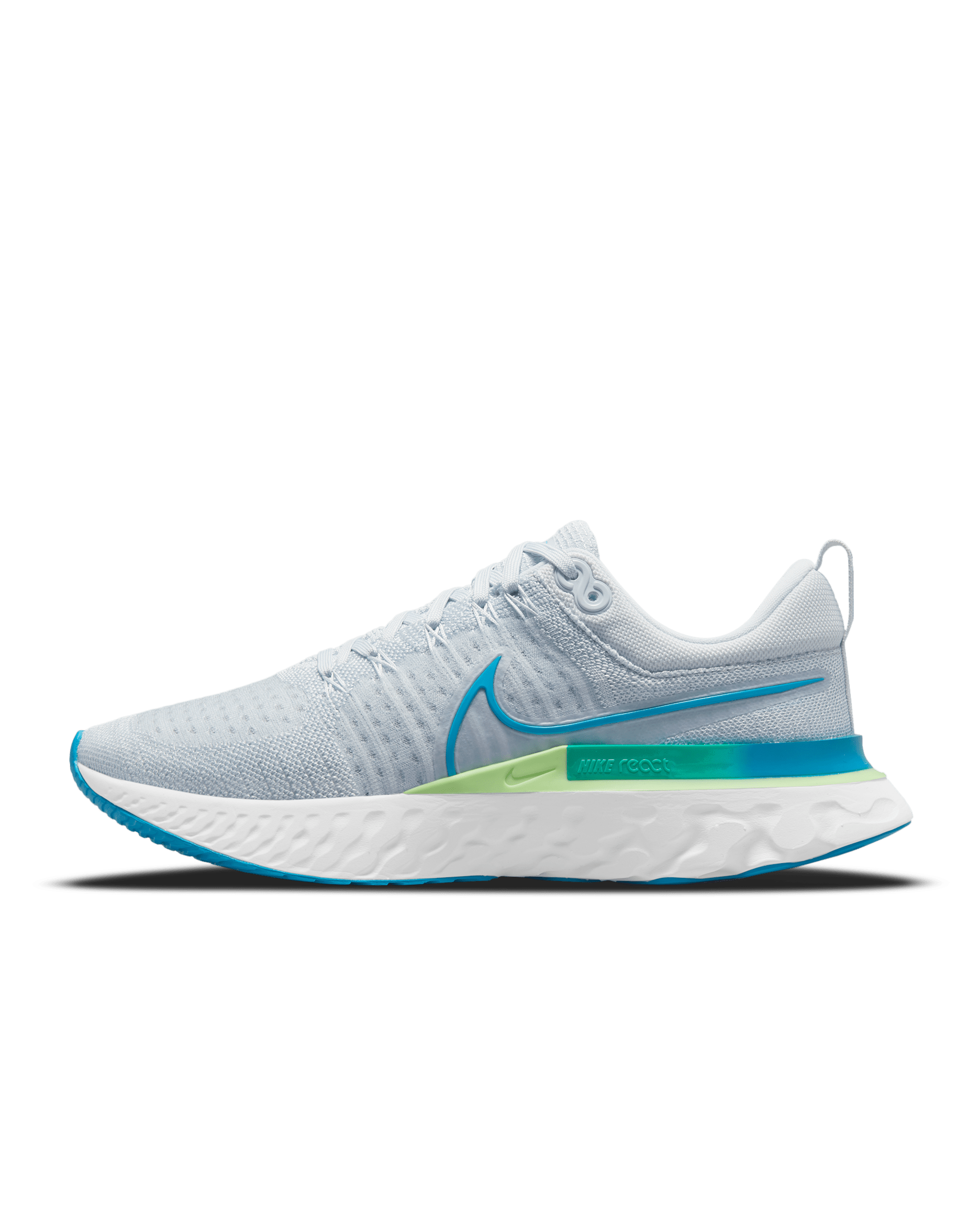 Nike React Infinity 2 Herren-Straßenlaufschuh - Pure Platinum/Lime Glow/Emerald Green/Laser Blue