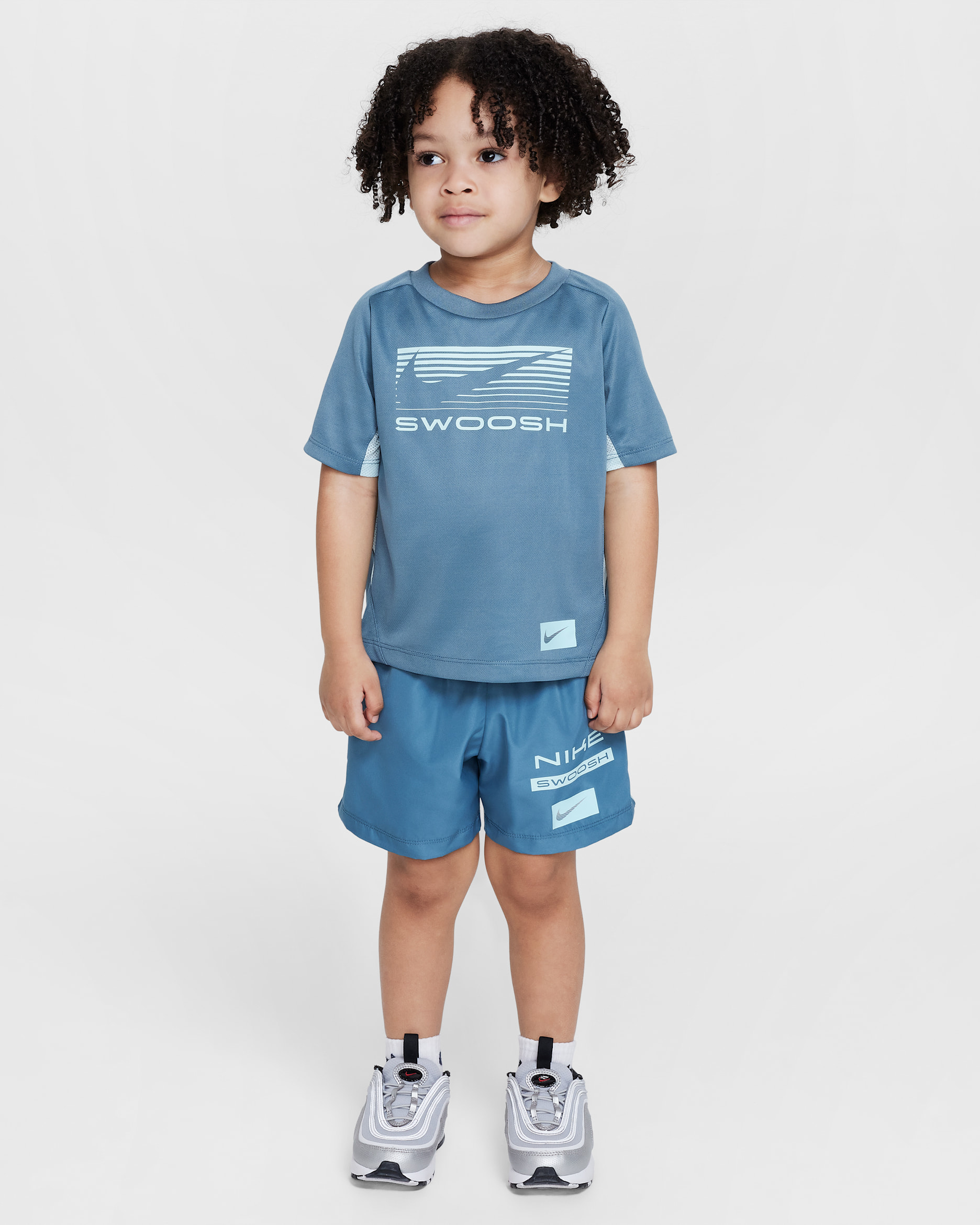Nike Dri-FIT Toddler 2-Piece Multi Woven Shorts Set - Smokey Blue