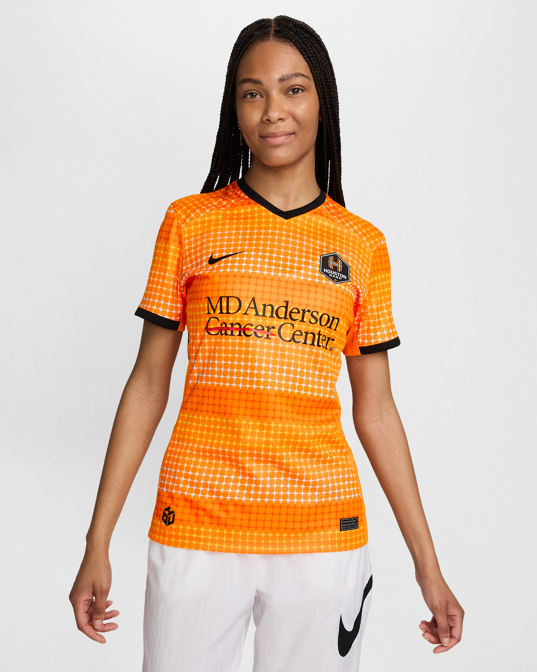 Jersey Nike Dri-FIT de la NWSL tipo réplica para mujer Houston Dash 2024 Stadium Primary - Naranja vivo