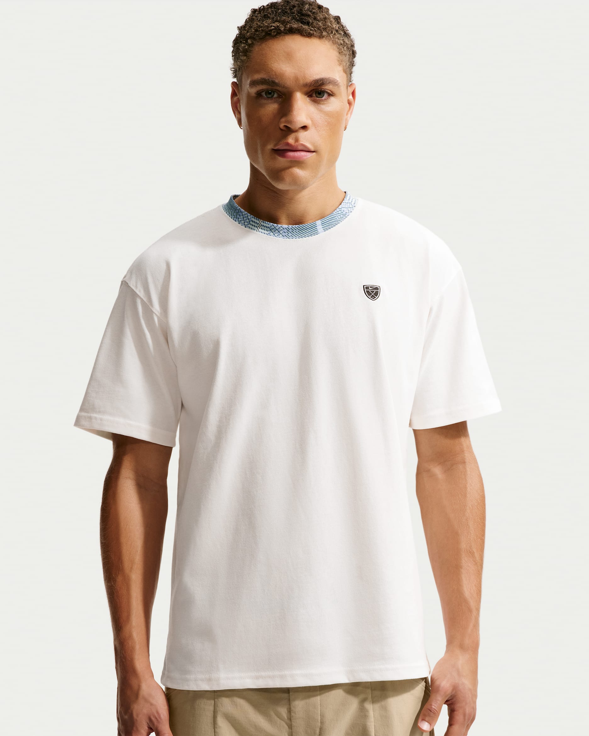 Maglia da golf ampia Nike Tartan – Uomo - Sail