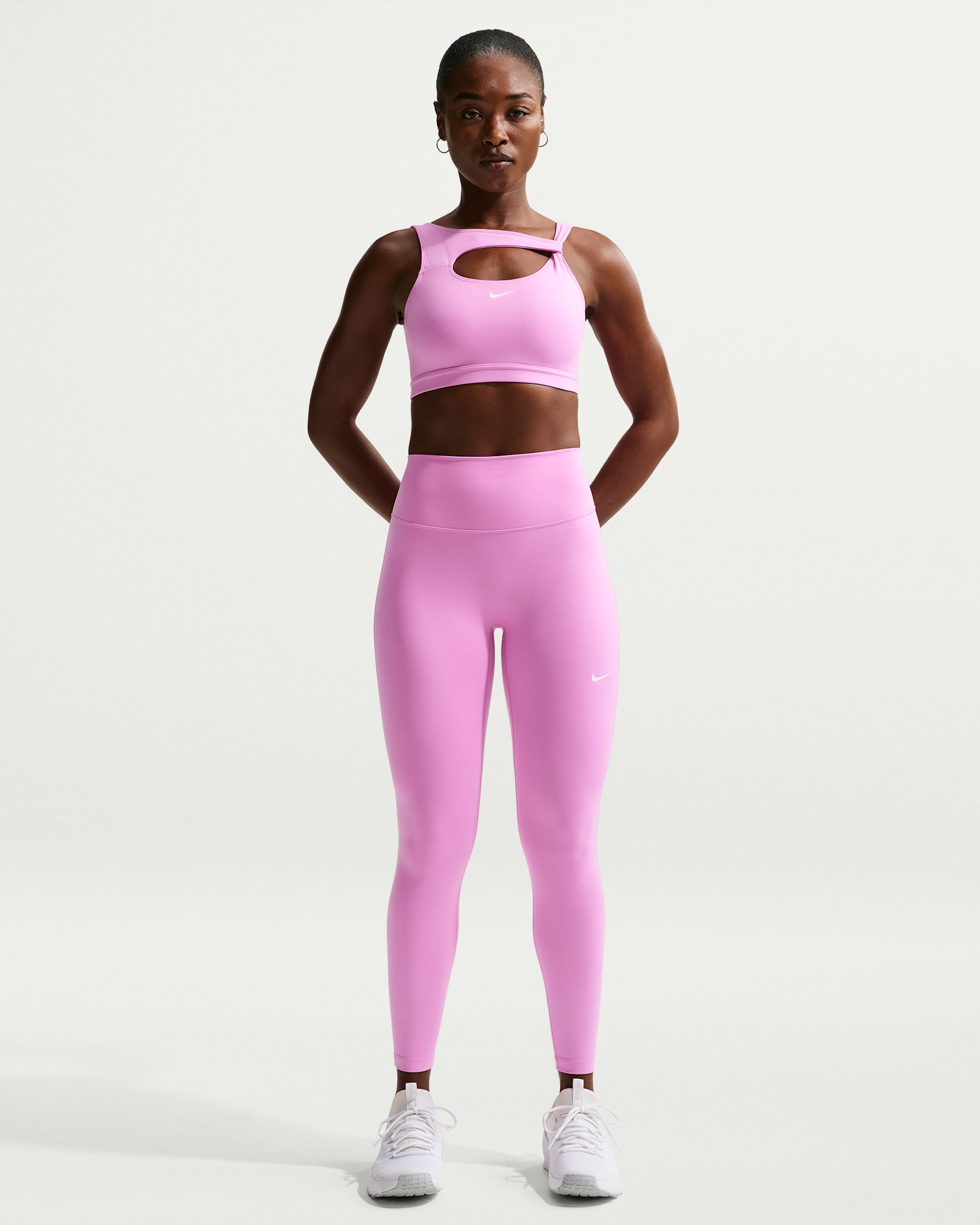 Nike One Women's High-Waisted 7/8 Leggings - Light Magenta/White