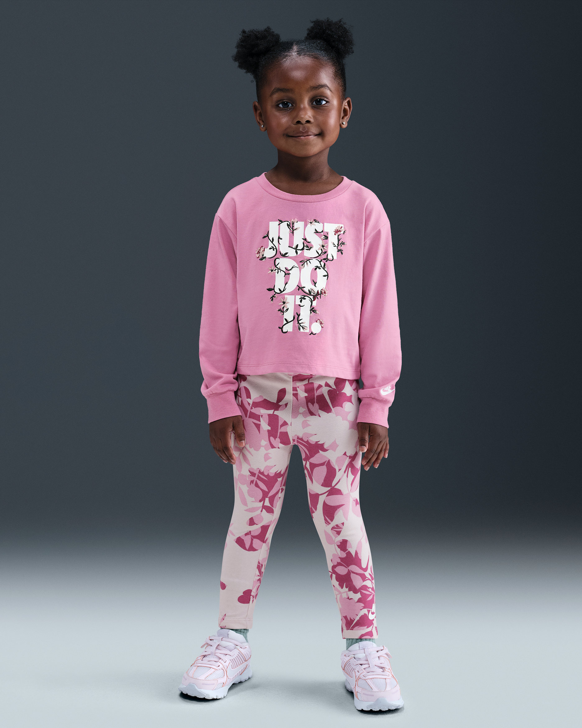 Nike Toddler Printed Club Long Sleeve T-Shirt and Leggings Set - Platinum Violet