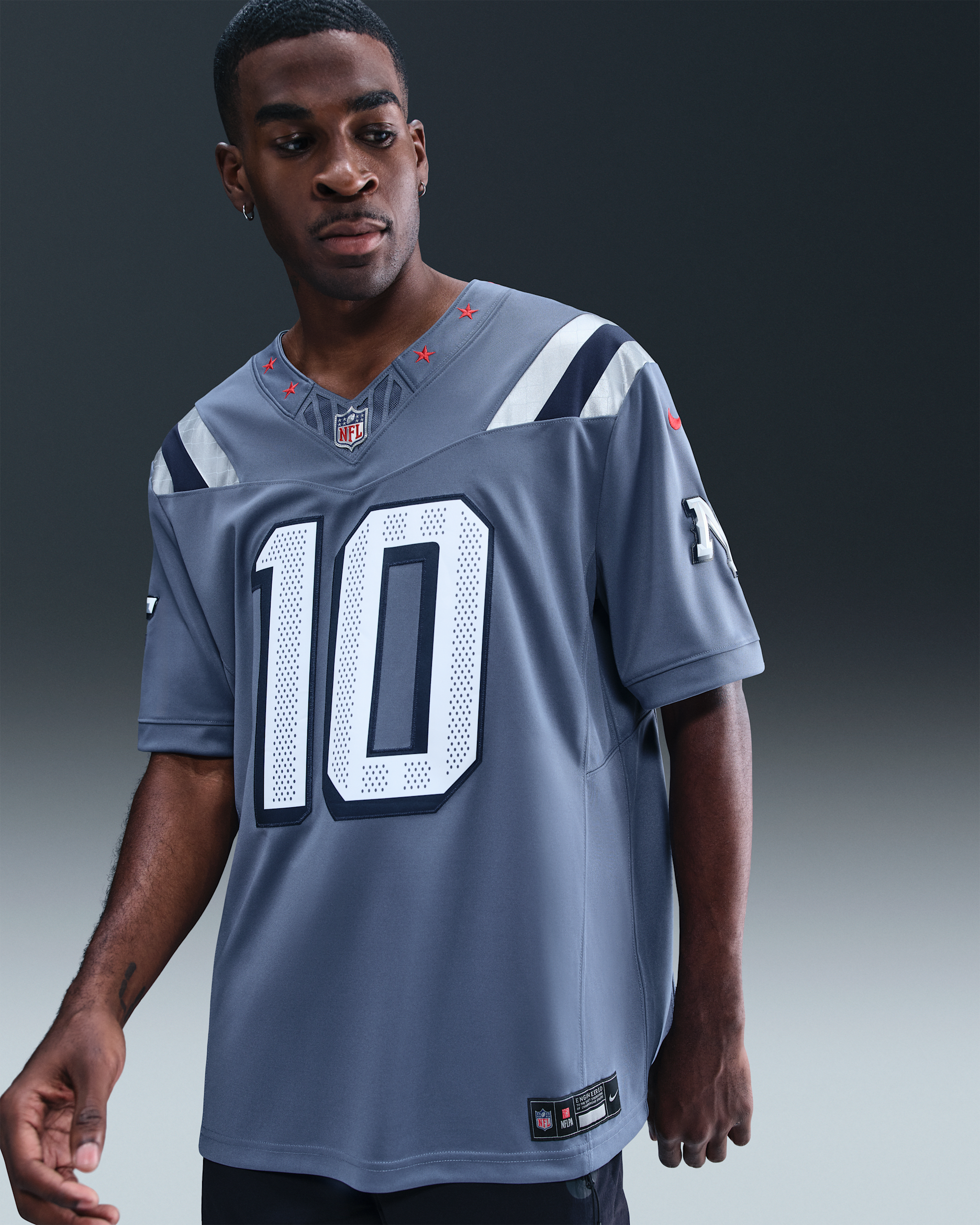 Drake Maye New England Patriots Rivalries Collection Men's Nike Dri-FIT NFL Limited Jersey - Blue