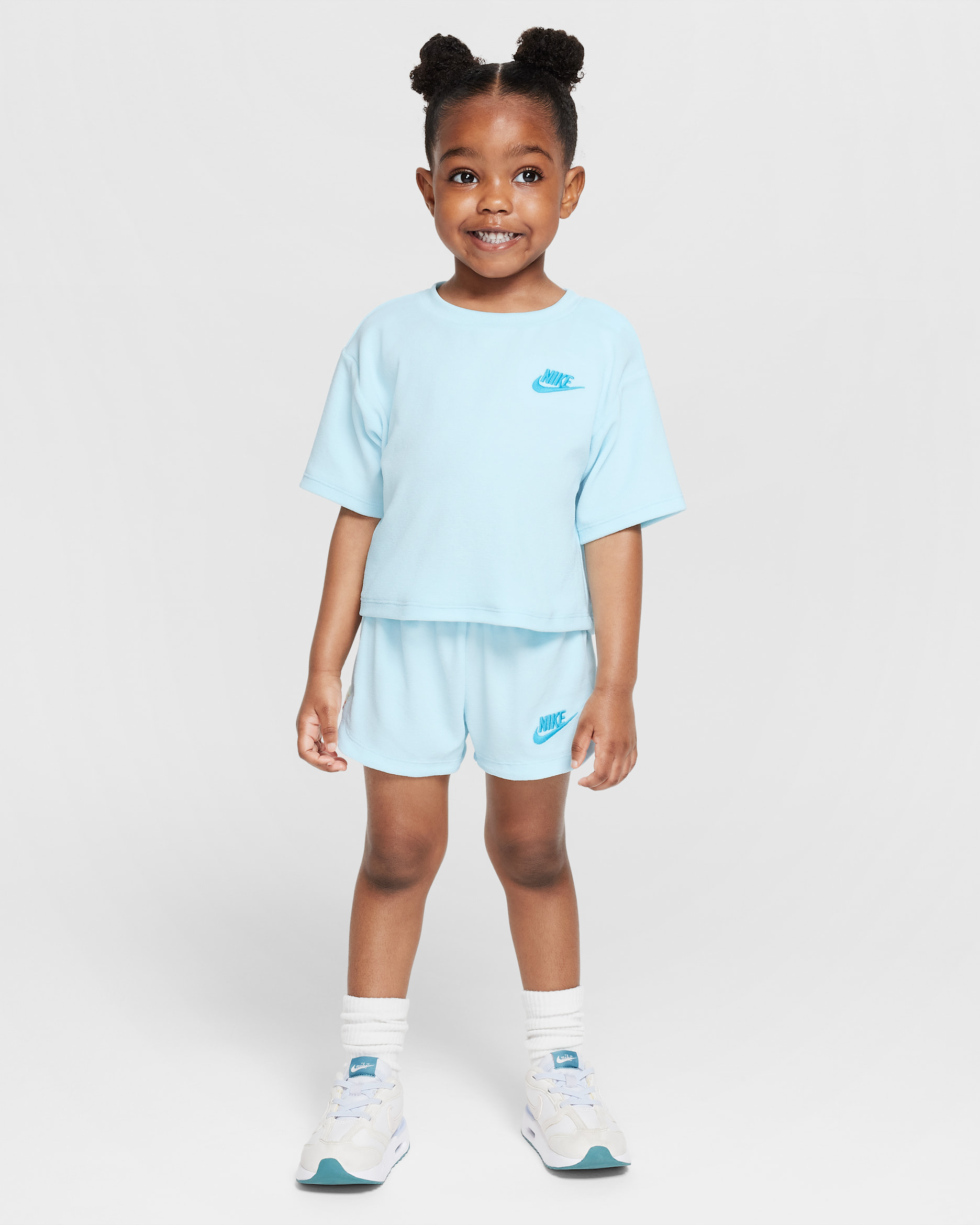 Nike Toddler "Let's Roll" 2-Piece Towel Terry Set - Glacier Blue